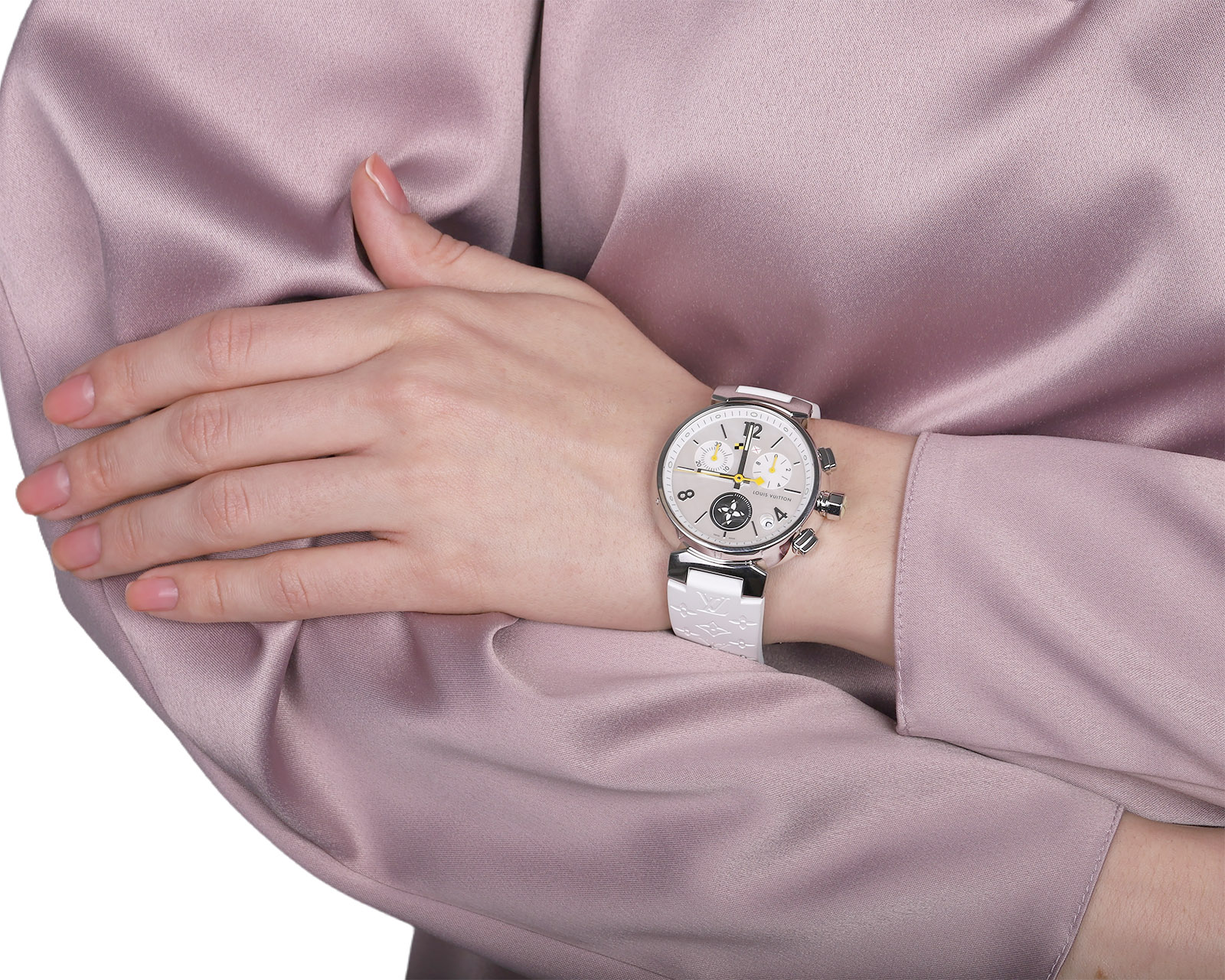 Оригинальные стальные часы Louis Vuitton Tambour Moon Star