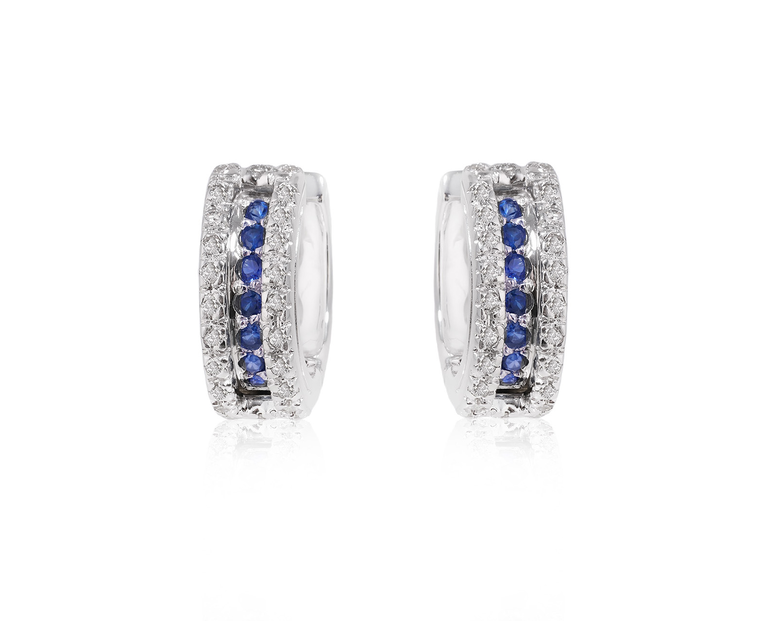 Золотые серьги с сапфирами 0.25ct и бриллиантами 0.24ct 210525/2