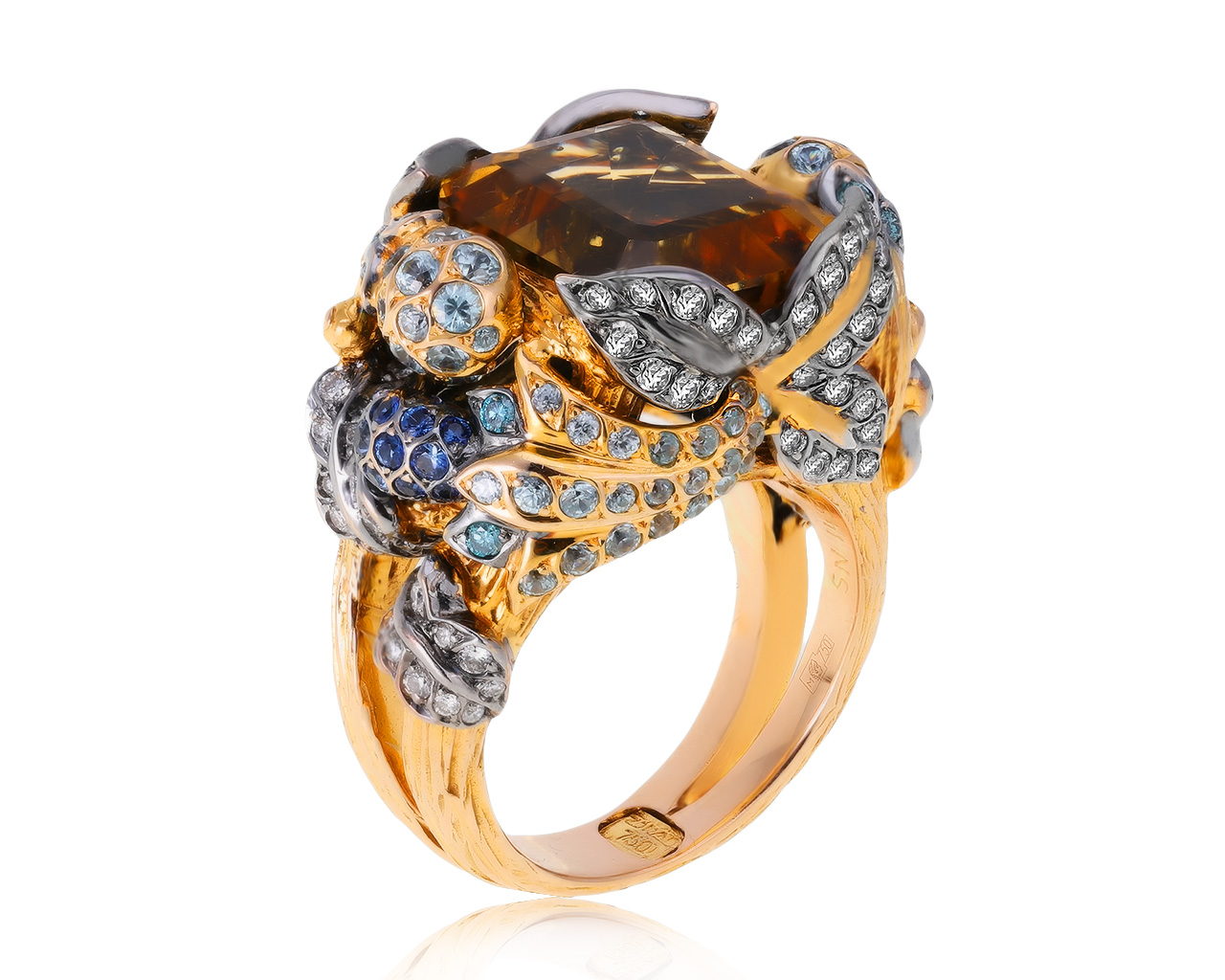 Оригинальное золотое кольцо с цитрином 9.79ct Zorab 040121/5