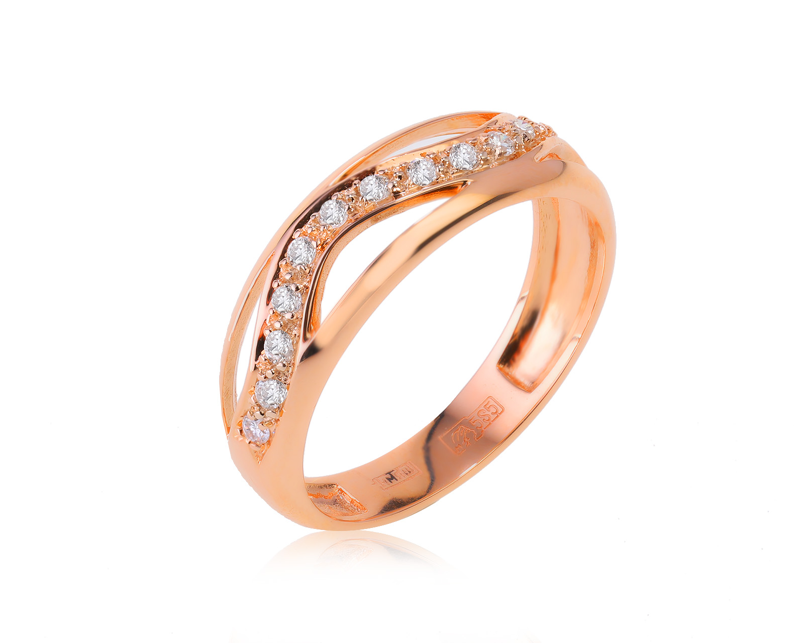 Золотое кольцо с бриллиантами 0.16ct 010823/9