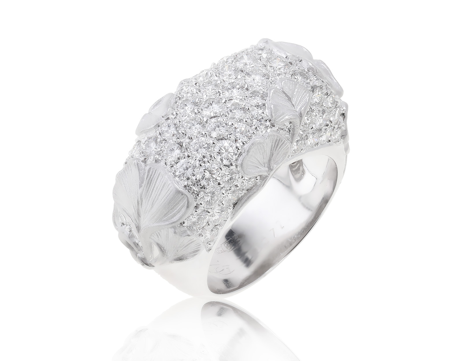 Оригинальное золотое кольцо с бриллиантами 2.13ct Carrera y Carrera Ginkgo Leaf 060323/13