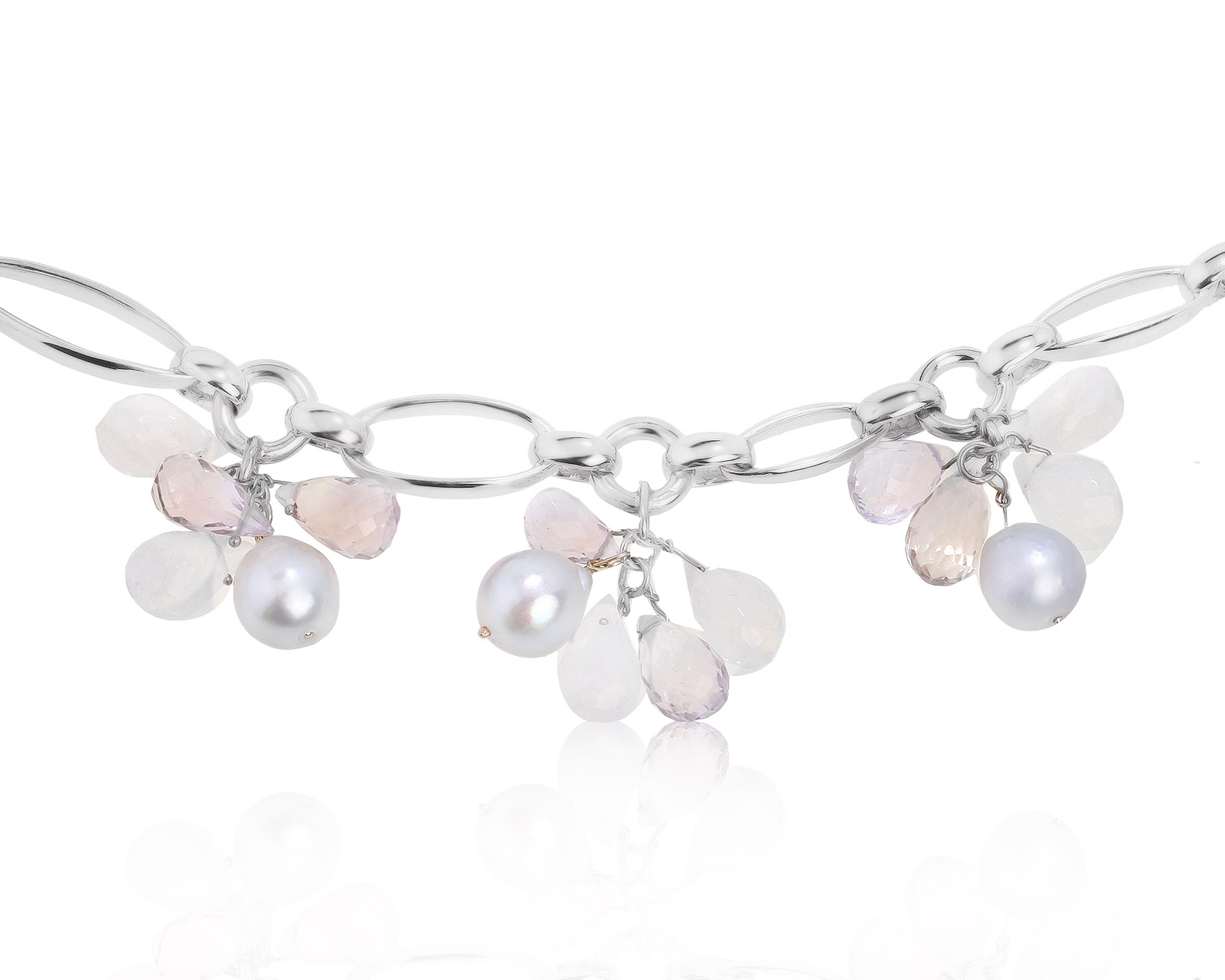 Оригинальное золотое колье с лунными камнями 22.06ct Utopia 290921/11