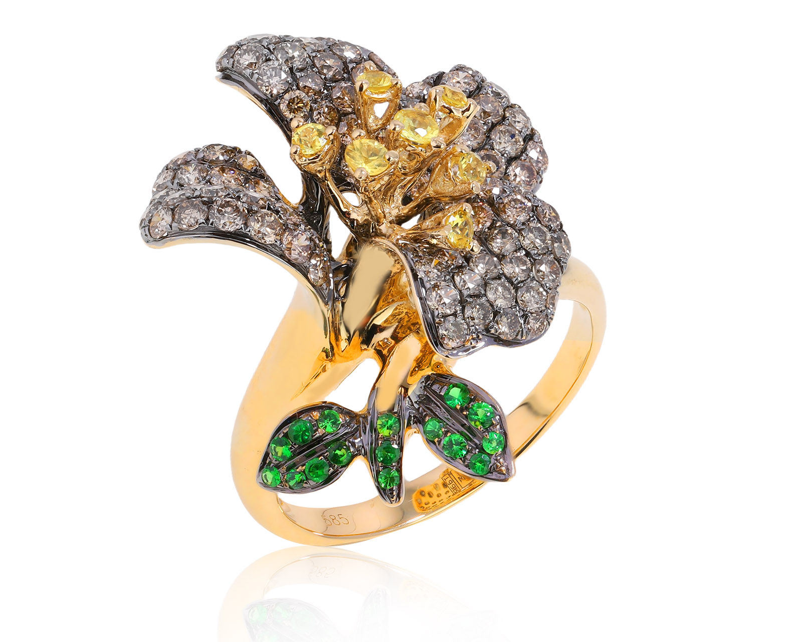 Золотое кольцо с бриллиантами 1.44ct и сапфирами 0.35ct 270925/2