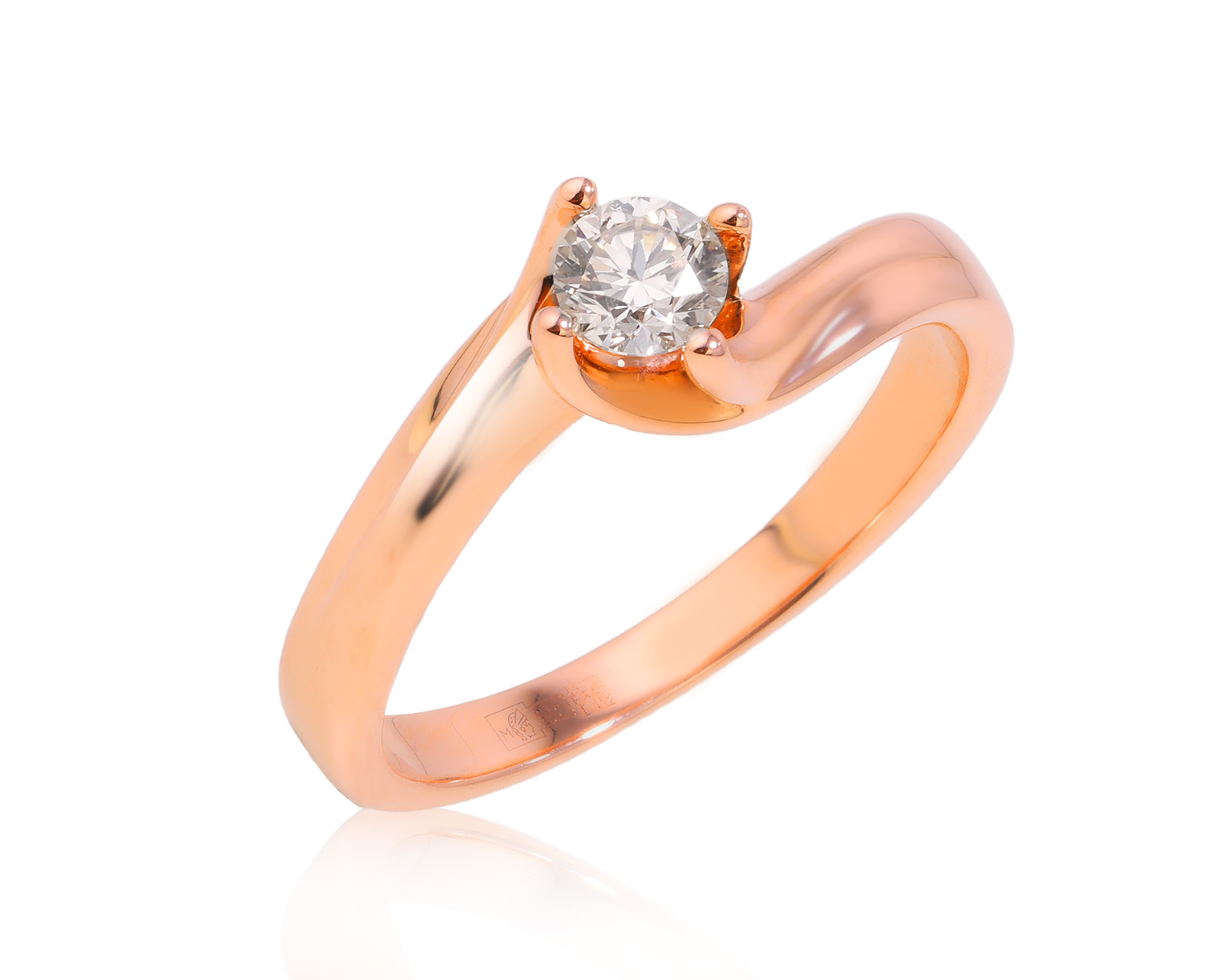 Оригинальное золотое кольцо с бриллиантом 0.25ct МЮЗ 240125/1
