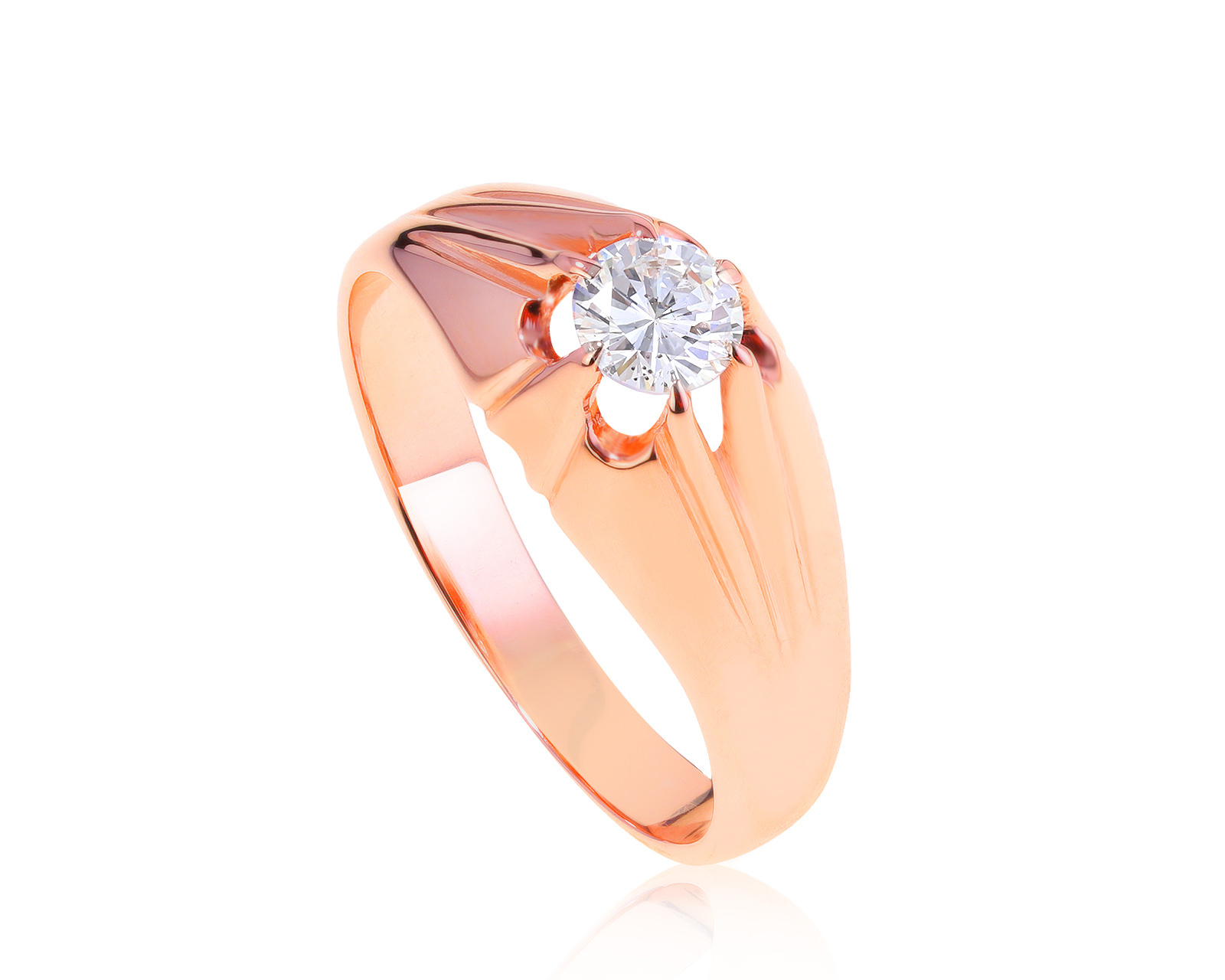 Винтажное золотое кольцо с бриллиантом 0.45ct СССР