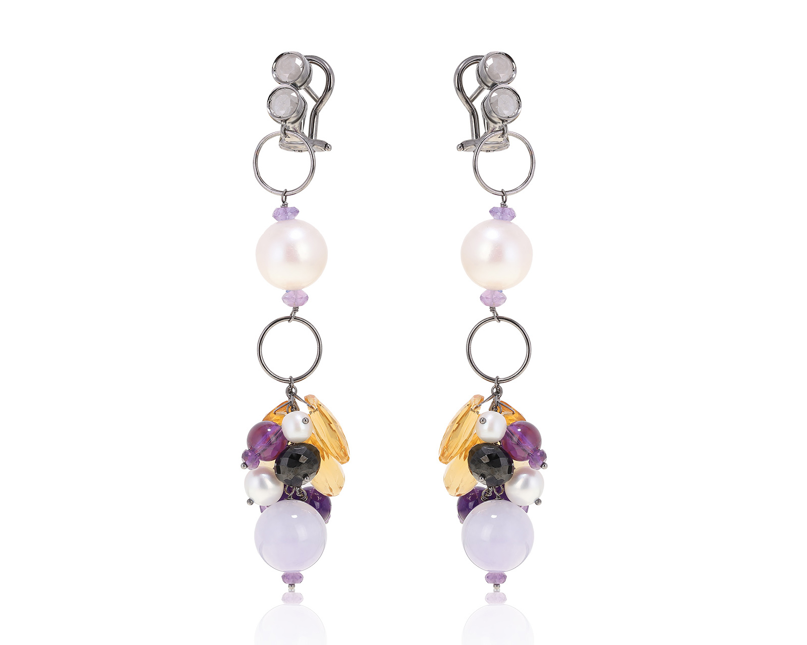 Оригинальные золотые серьги с цветными камнями 45.94ct Paolo Piovan 060322/3