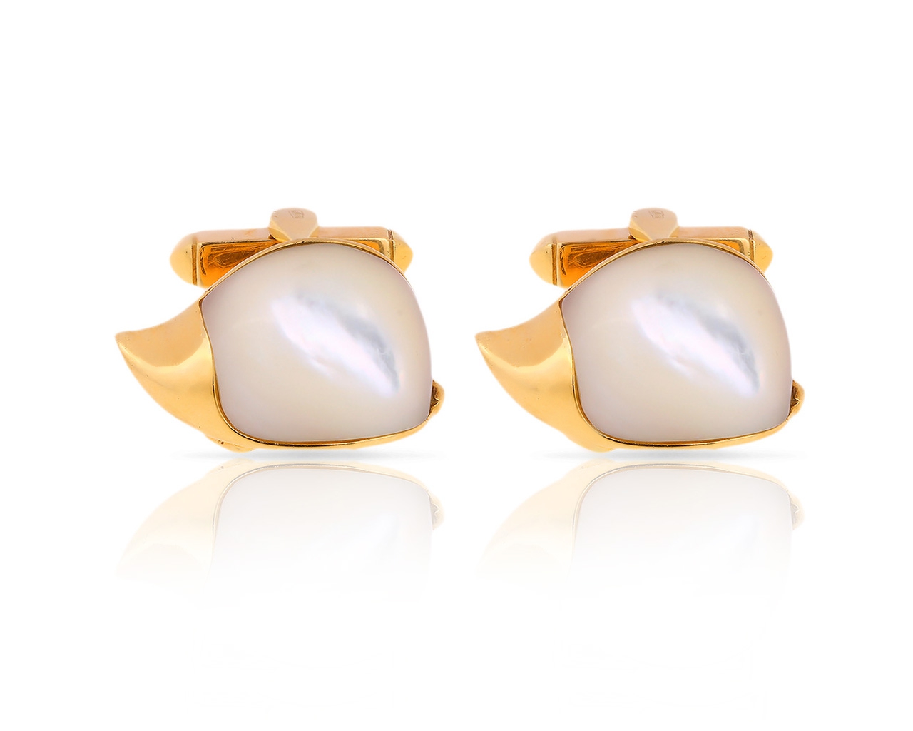 Оригинальные золотые запонки с перламутром de Grisogono 200618/1