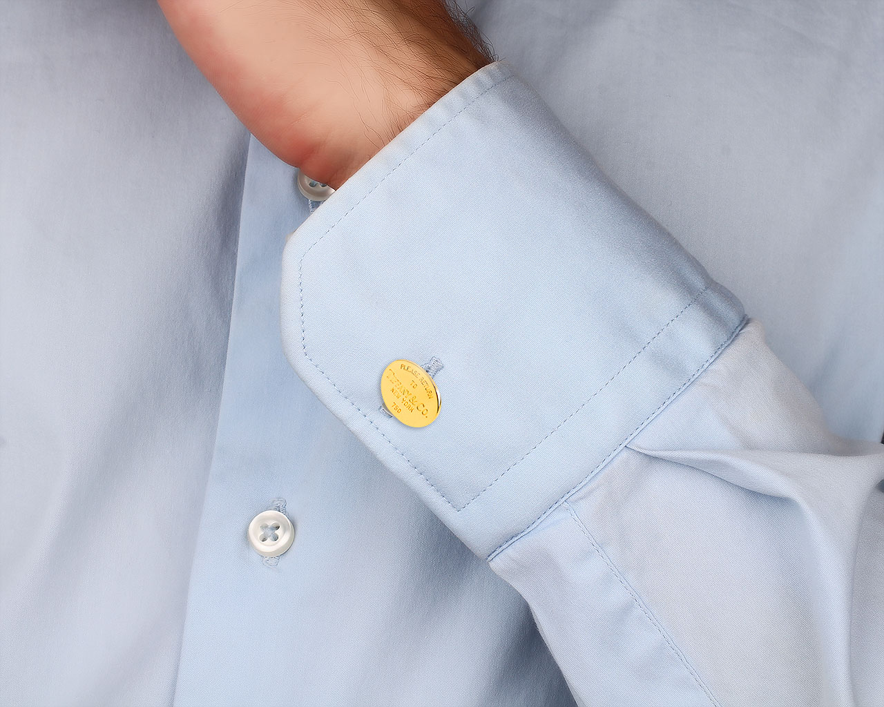 Оригинальные золотые запонки Tiffany&Co