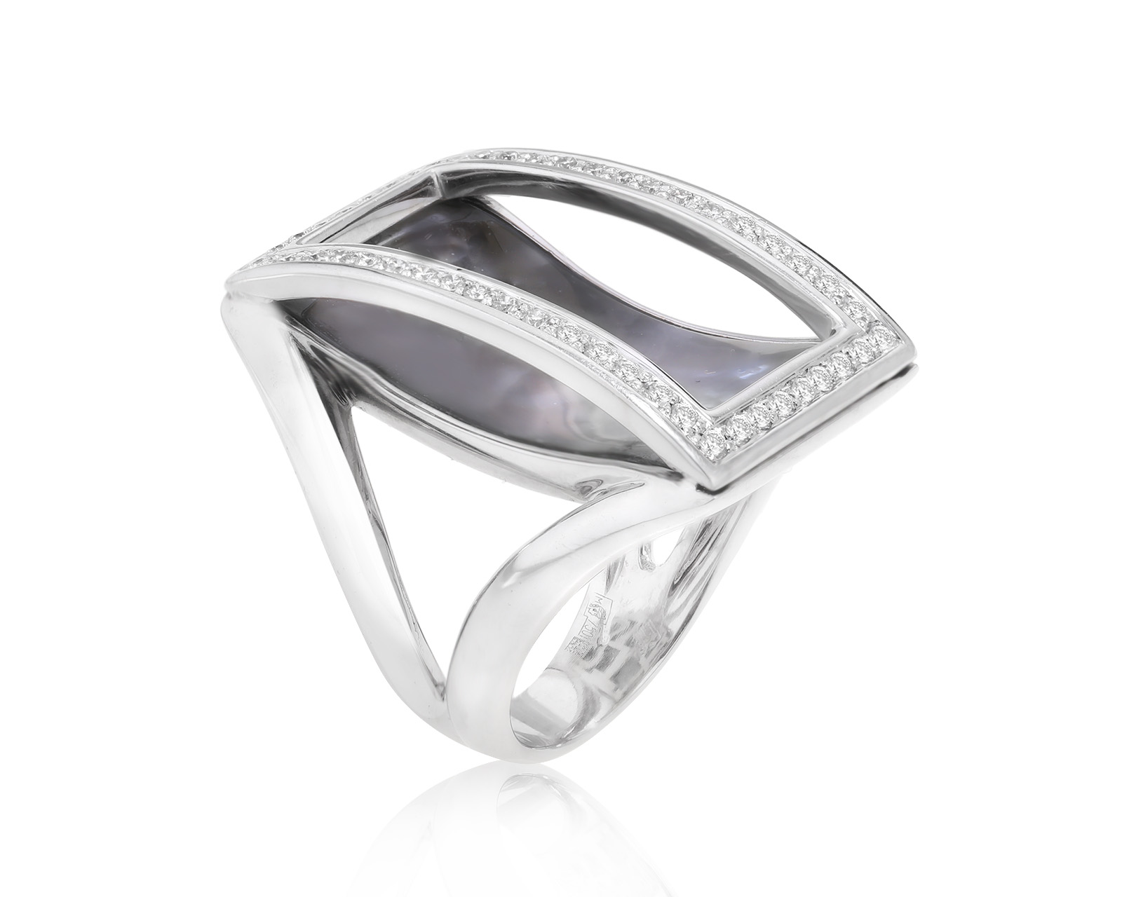 Оригинальное золотое кольцо с перламутром 10.92ct Ninetto Terzano 210324/1