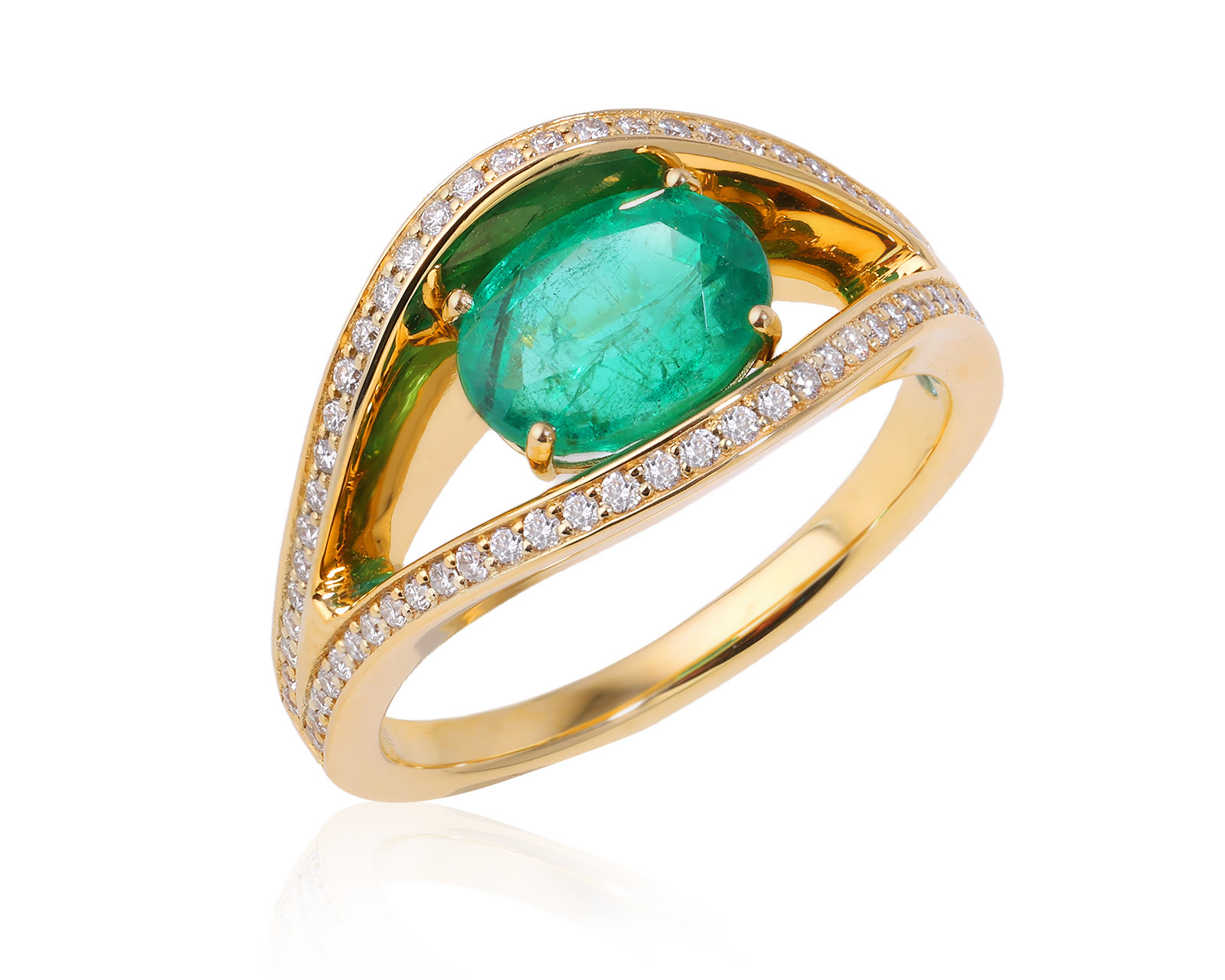 Золотое кольцо с изумрудом Замбия 1.88ct Evgeny Matveev 150525/Б127