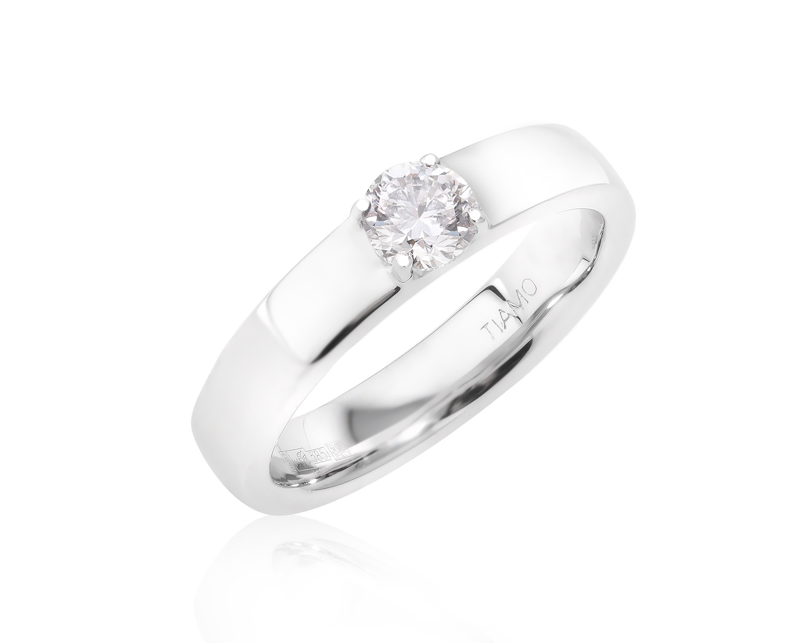 Оригинальное золотое кольцо с бриллиантом 0.40ct TIAMO