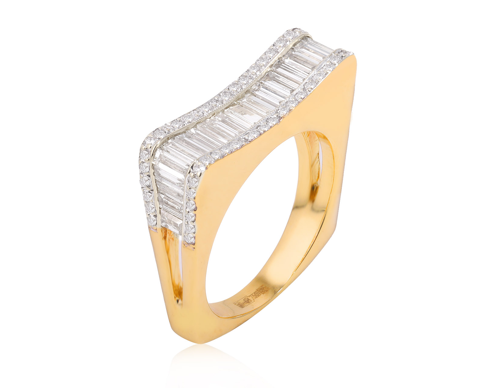 Золотое кольцо с бриллиантами 2.03ct