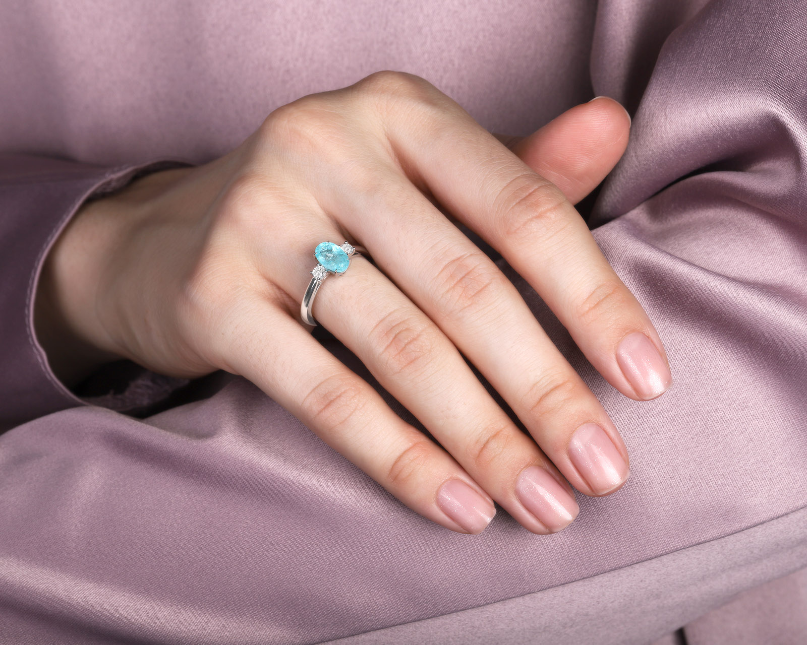 Золотое кольцо с турмалином параиба Мозамбик 1.34ct Evgeny Matveev