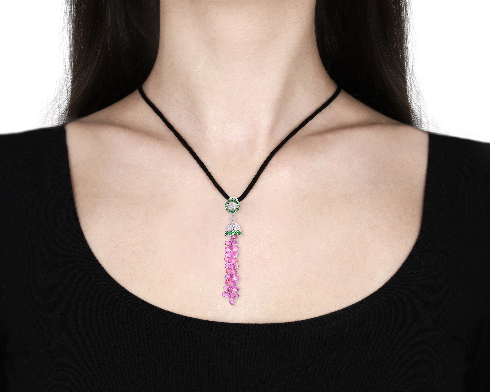 Золотой кулон с розовыми сапфирами 19.58ct Evgeny Matveev