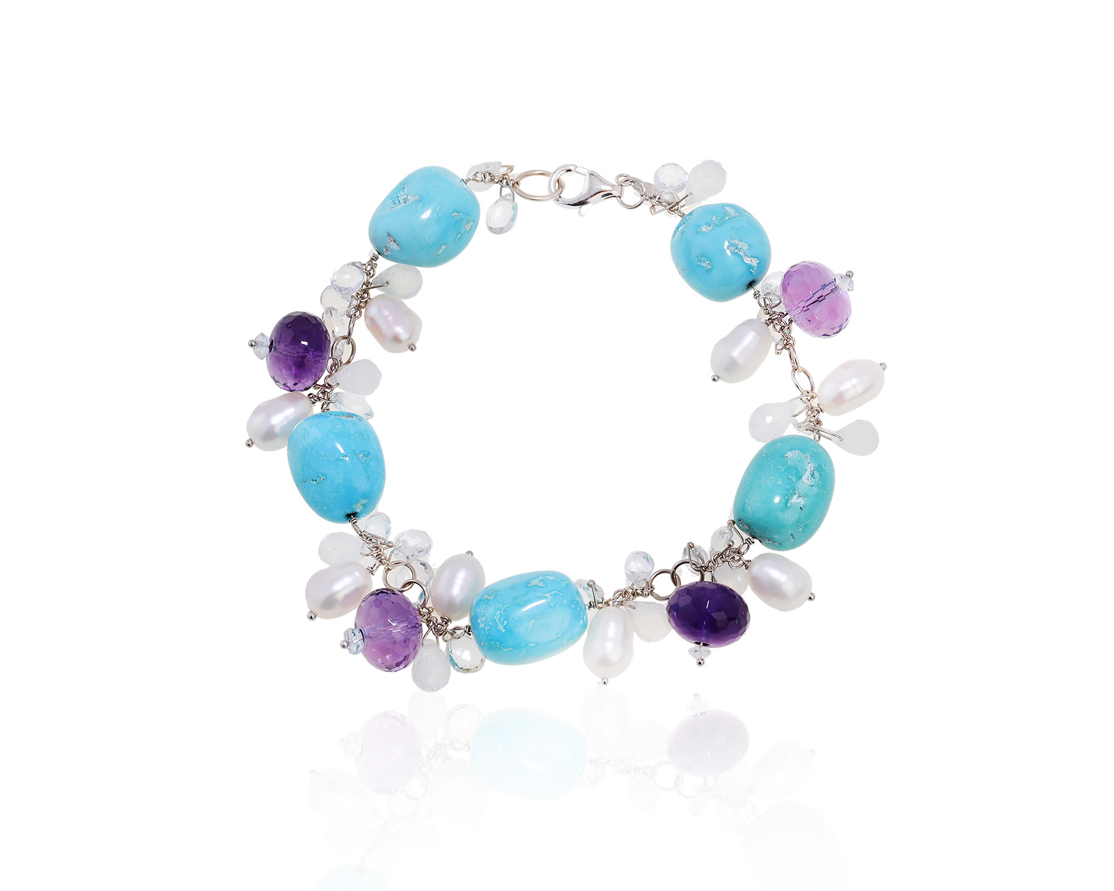 Оригинальный золотой браслет с цветными камнями 93.58ct Paolo Piovan 050424/5