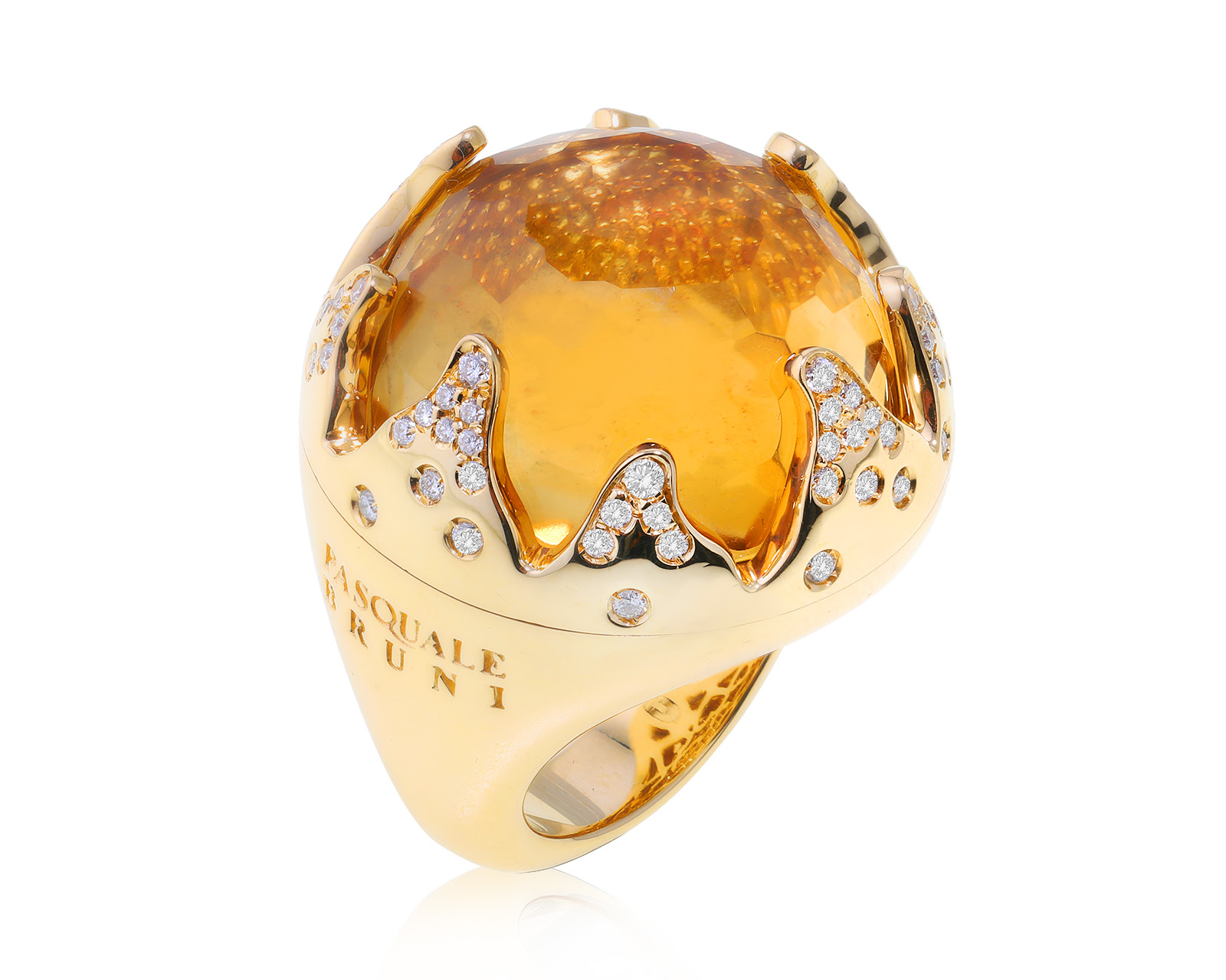 Оригинальное золотое кольцо с цитринами 30.10ct Pasquale Bruni SiSi 310324/8