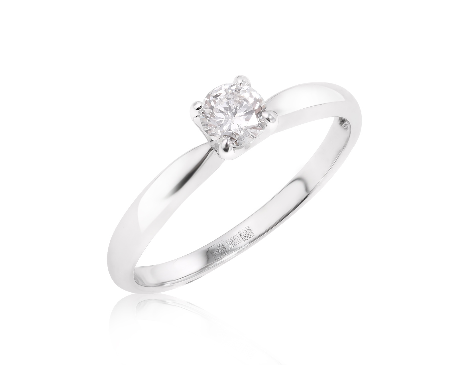 Золотое кольцо с бриллиантом 0.30ct 091224/1