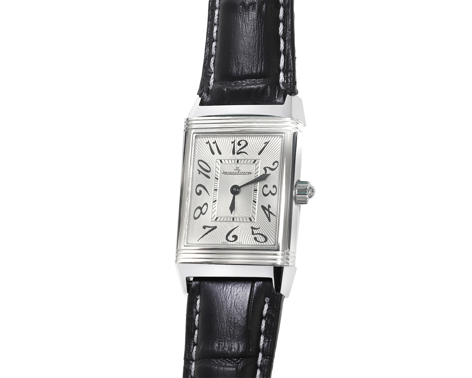 Оригинальные стальные часы c бриллиантами 0.38ct Jaeger-LeCoultre Reverso Duetto