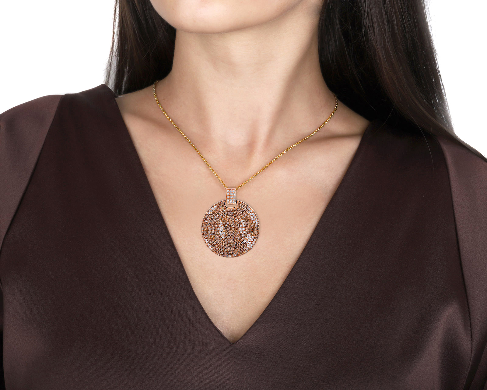 Золотой кулон с бриллиантами 6.30ct