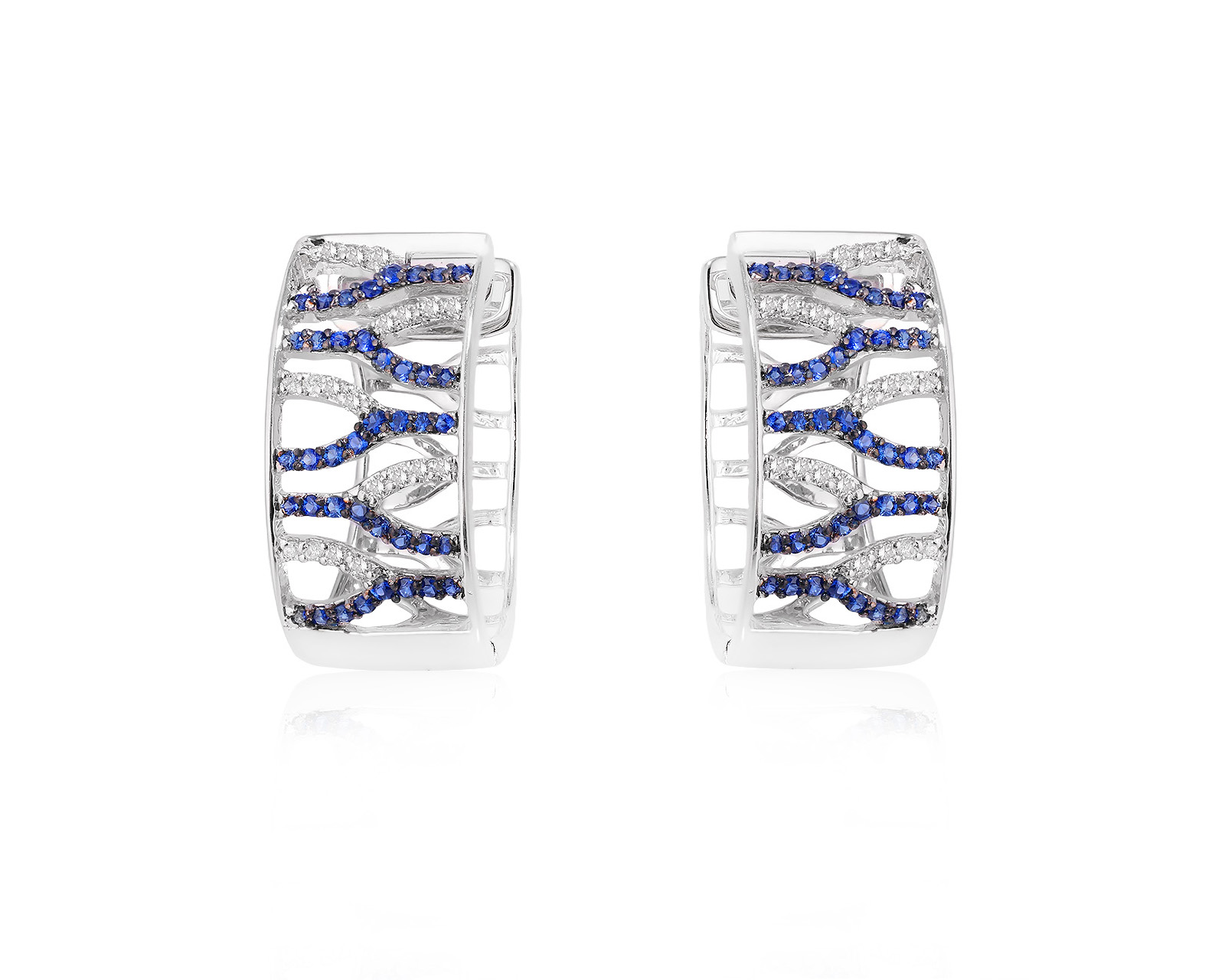 Золотые серьги с сапфирами 0.18ct и бриллиантами 0.18ct 231025/4