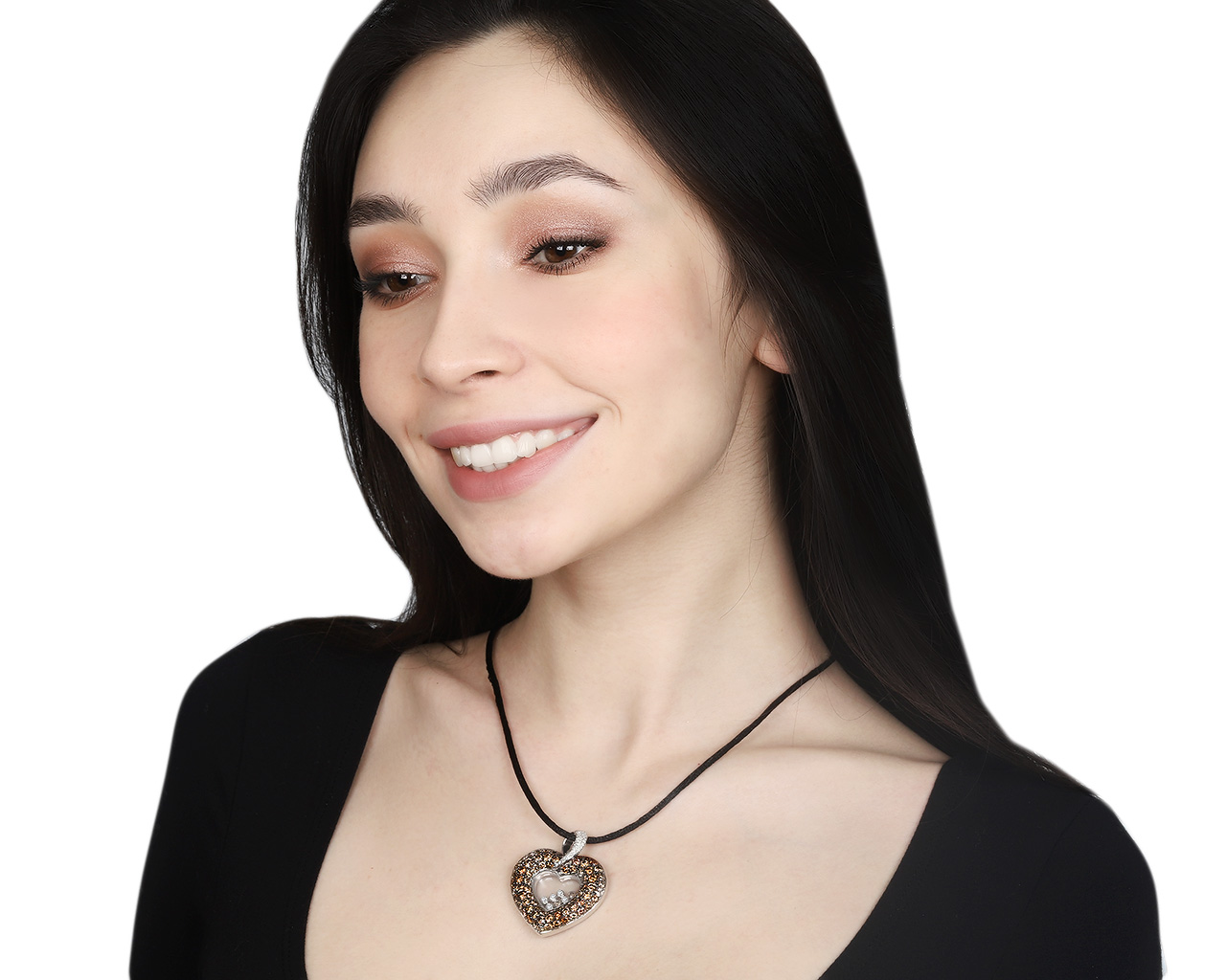 Романтичный золотой кулон с бриллиантами 7.21ct