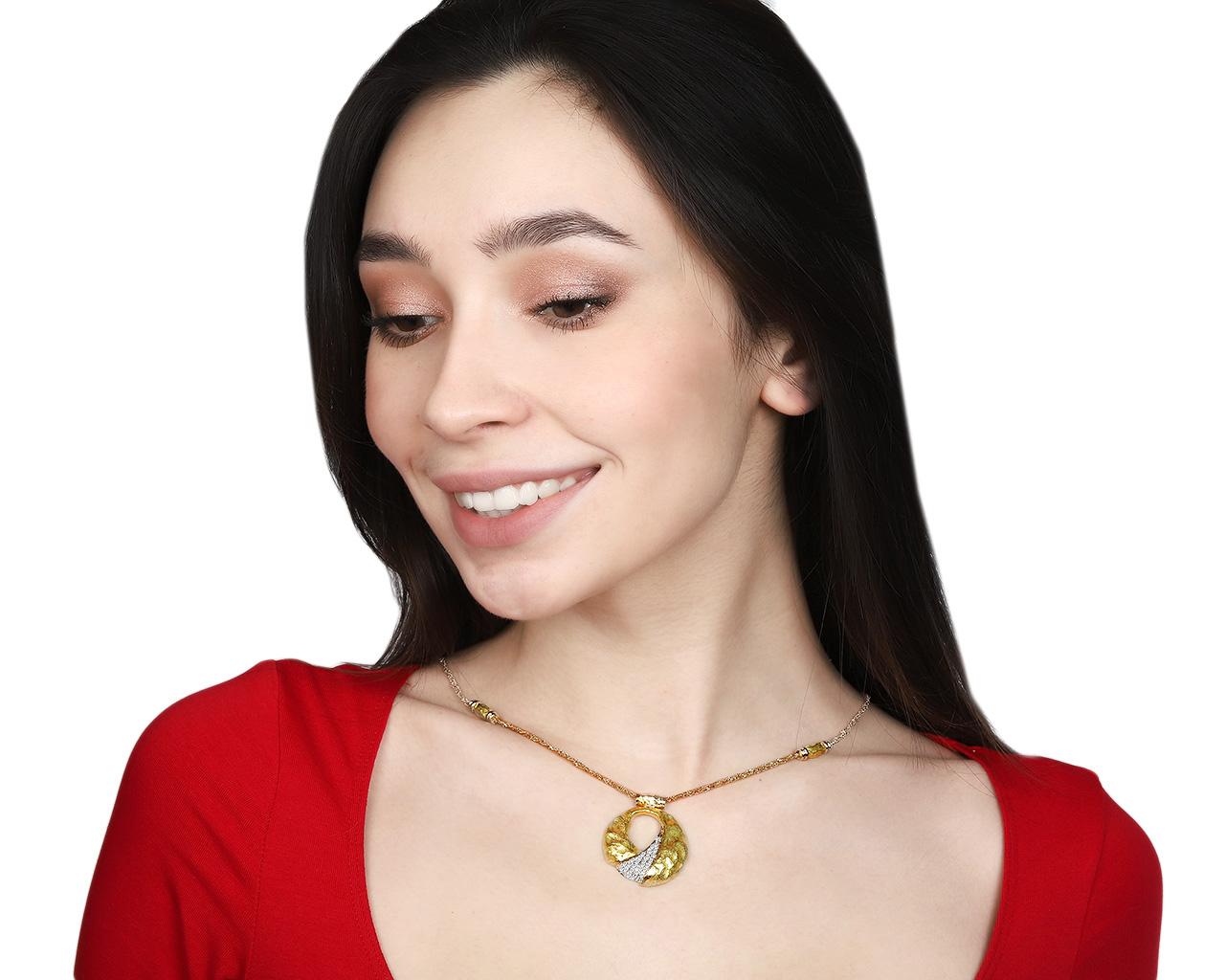 Роскошный золотой кулон с бриллиантами 0.79ct