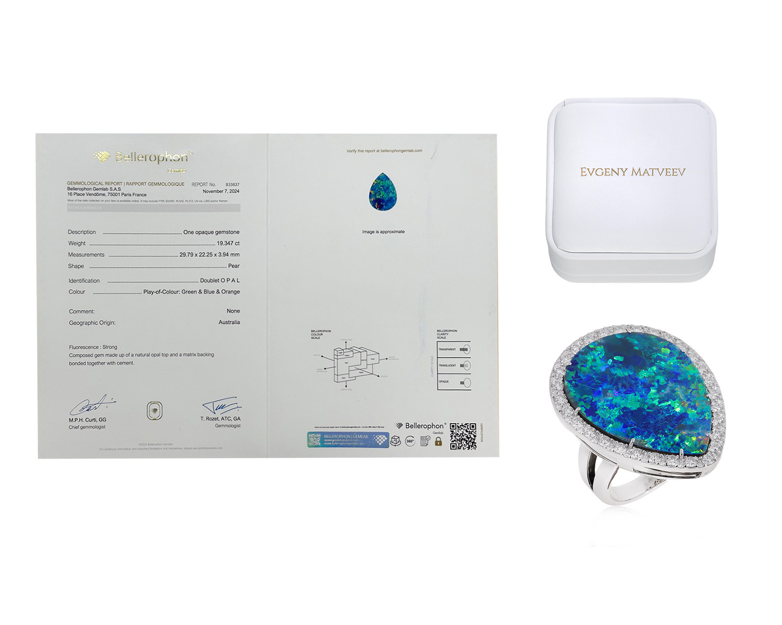 Золотое кольцо с опалом Австралия 19.34ct Evgeny Matveev