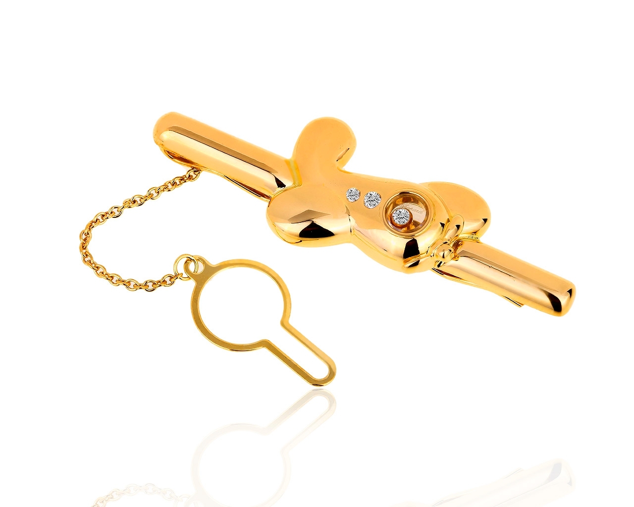 Золотой зажим для галстука с бриллиантами 0.10сt Chopard 111118/3