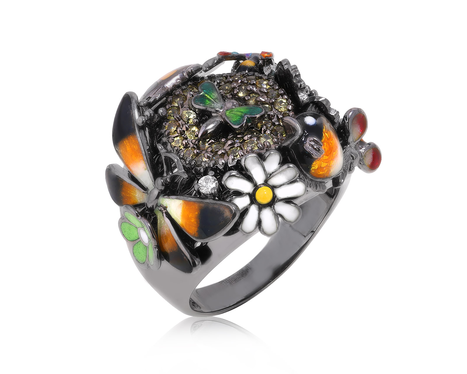 Оригинальное золотое кольцо с сапфирами 0.64ct Roberto Bravo Noah`s Ark 200125/6