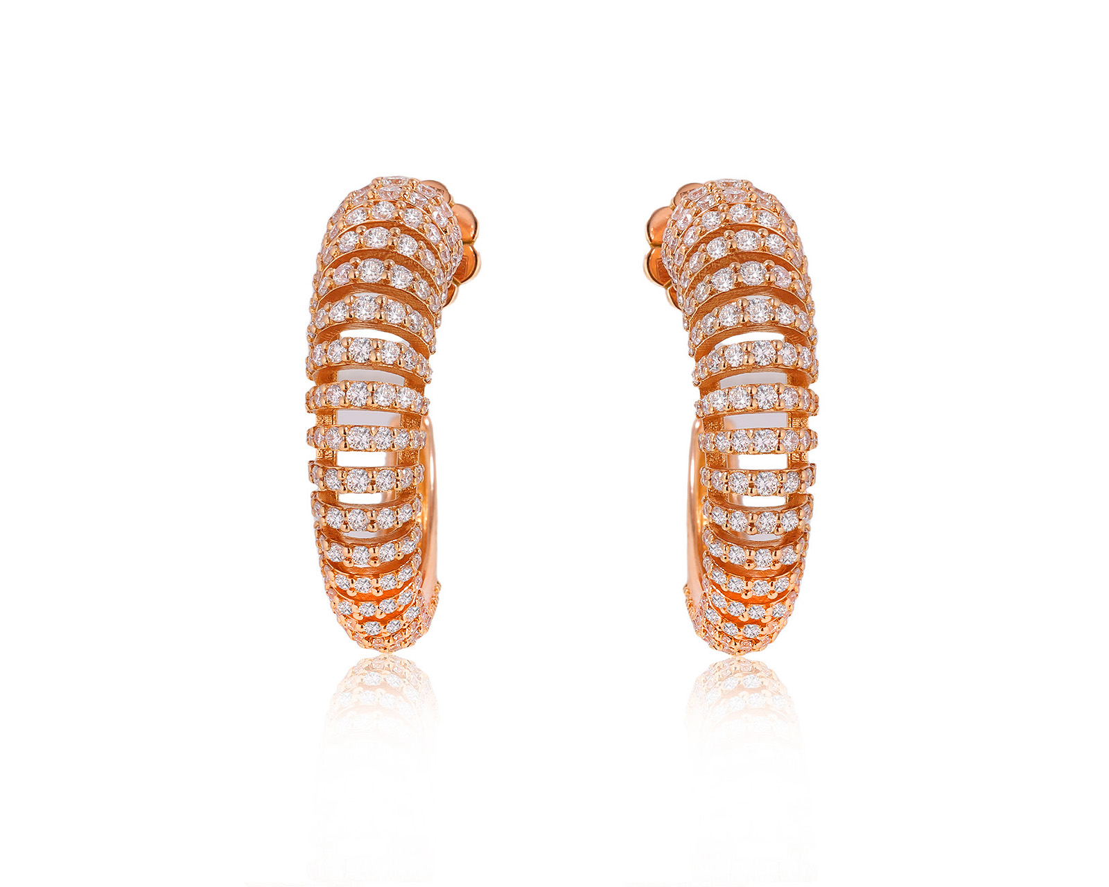 Оригинальные золотые серьги с бриллиантами 2.07ct Roberto Bravo