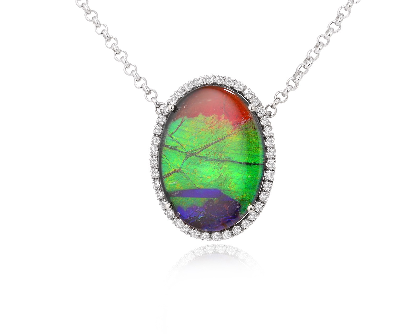 Золотое колье с аммолитом 9.65ct Evgeny Matveev 090425/Б116