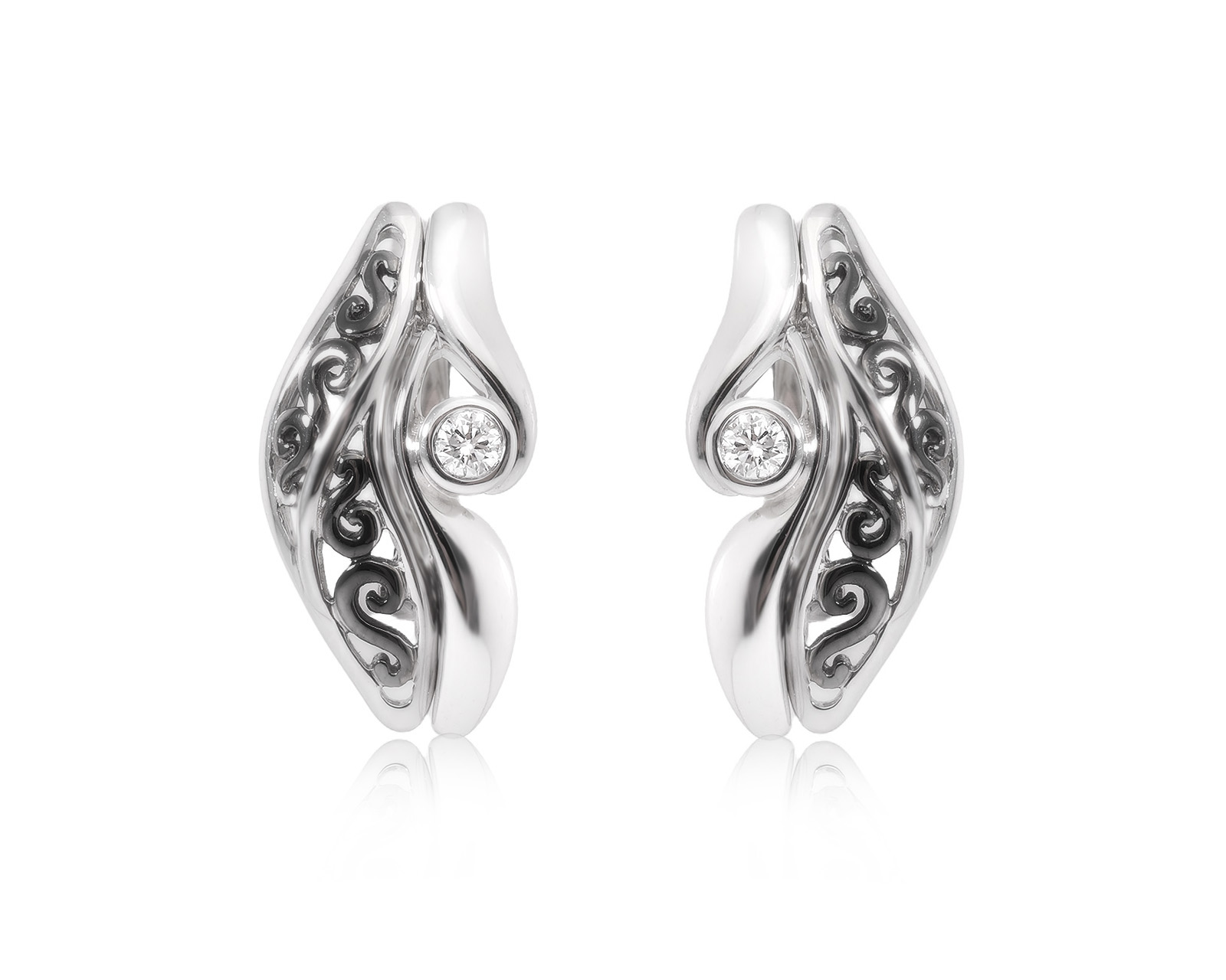 Оригинальные золотые серьги с бриллиантами 0.13ct Constantin Artmayer 011225/КМ267