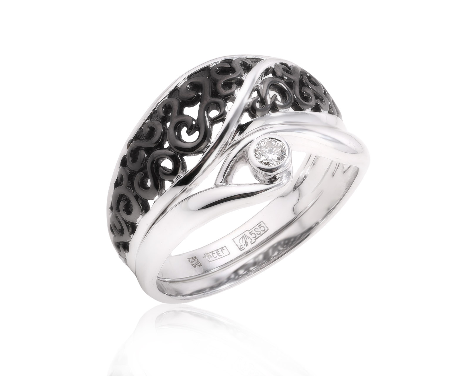 Оригинальное золотое кольцо с бриллиантом 0.06ct Constantin Artmayer