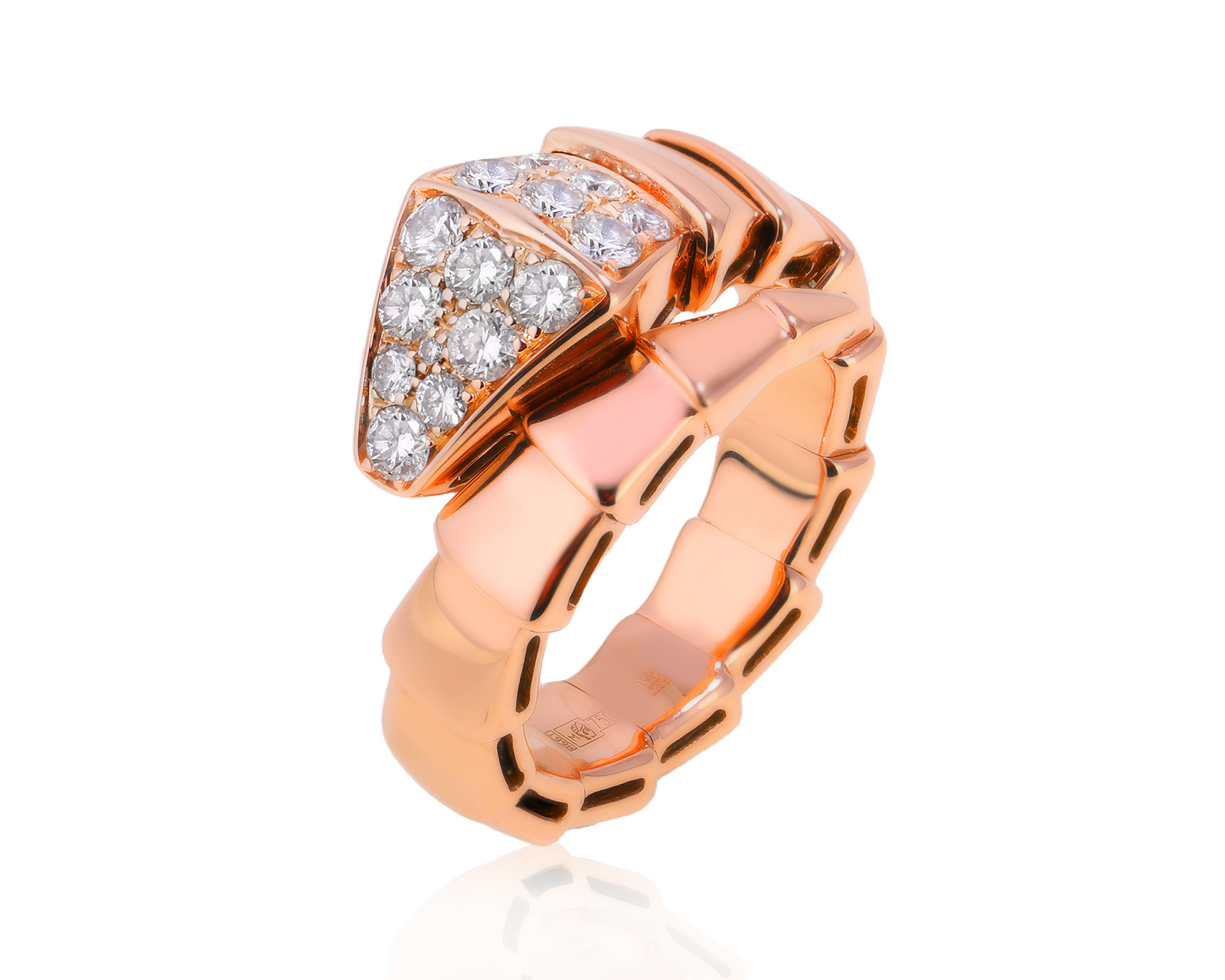 Оригинальное золотое кольцо Bvlgari Serpenti Viper 270525/7