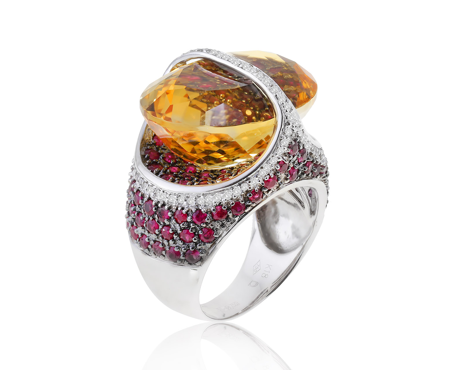 Притягательное золотое кольцо с цитрином 27.35ct 281222/2