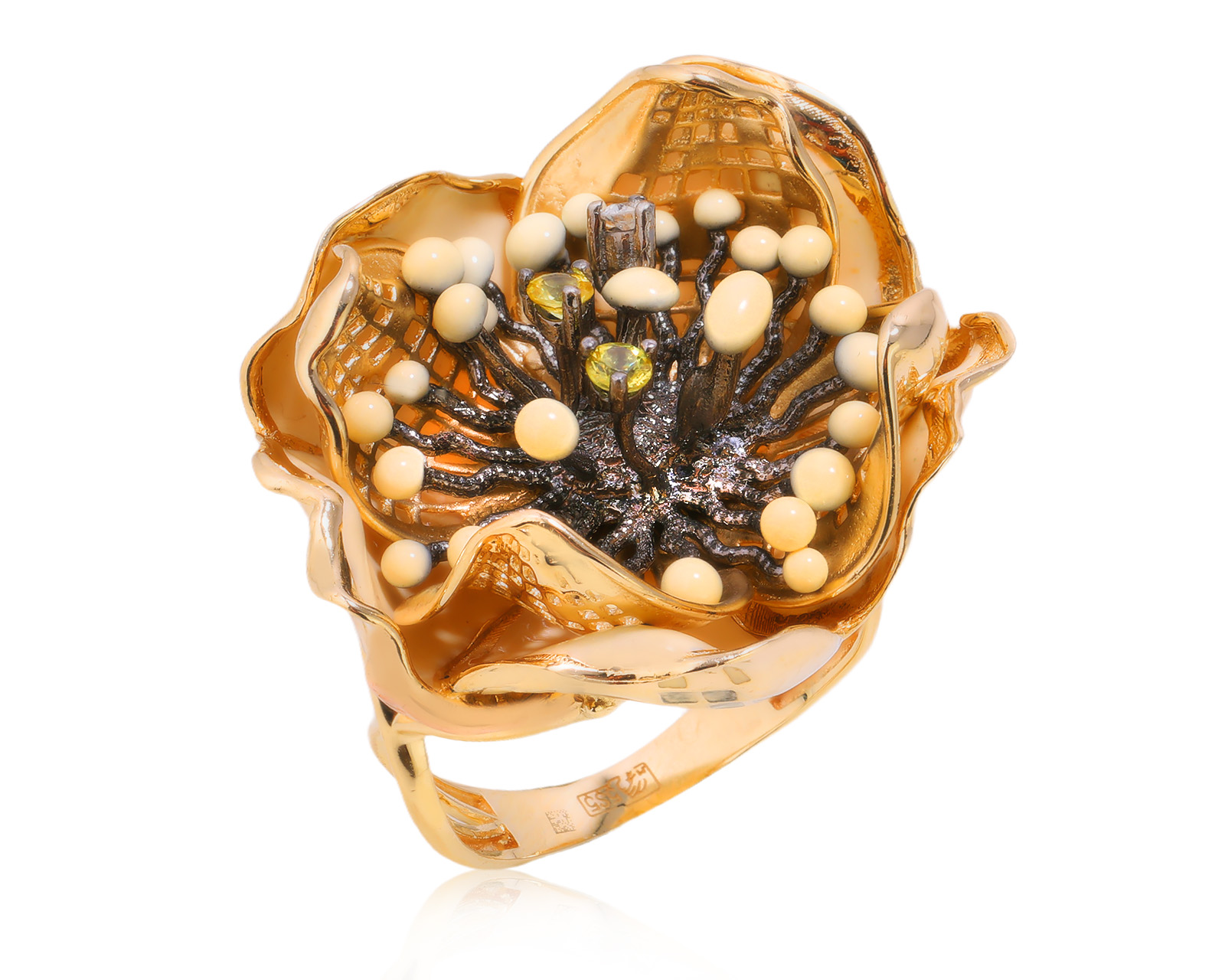 Оригинальное золотое кольцо с эмалью Roberto Bravo Gallica 240325/1