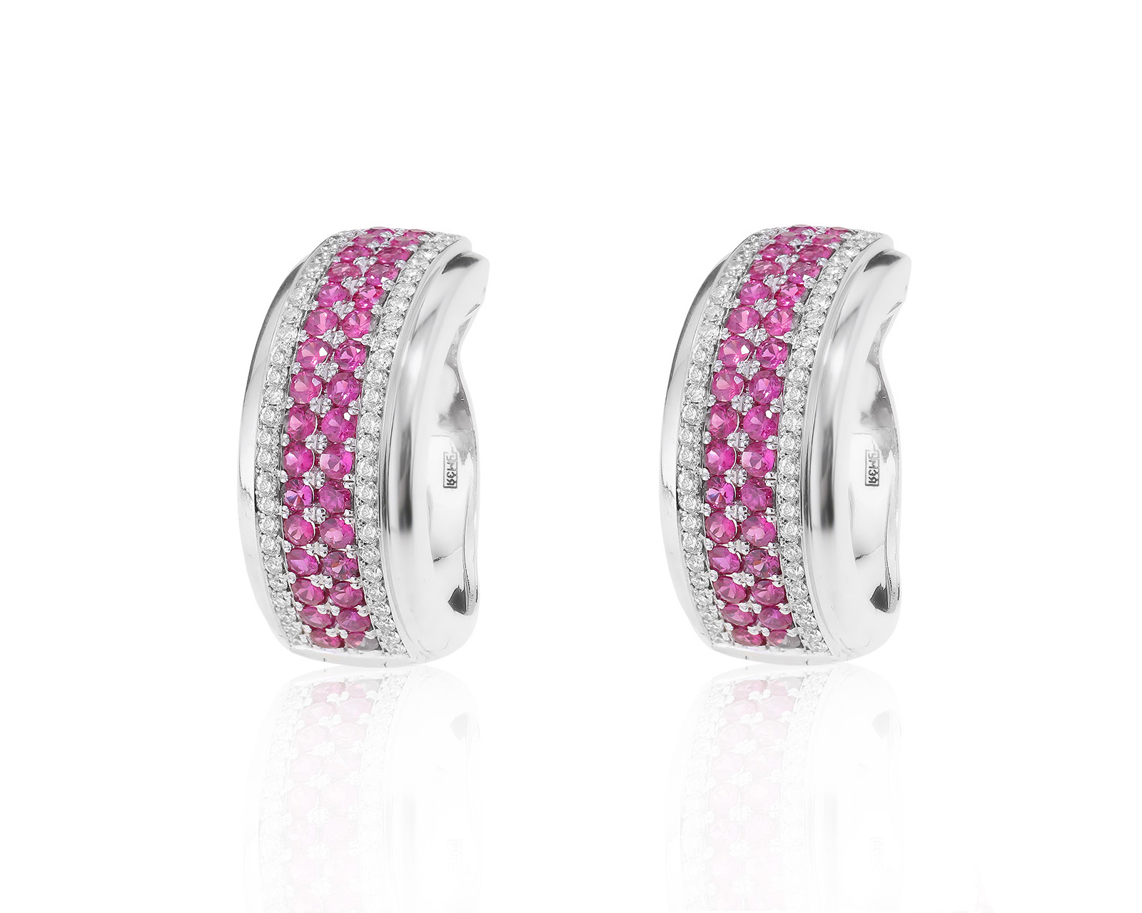 Превосходные золотые серьги с рубинами 2.56ct 140922/1