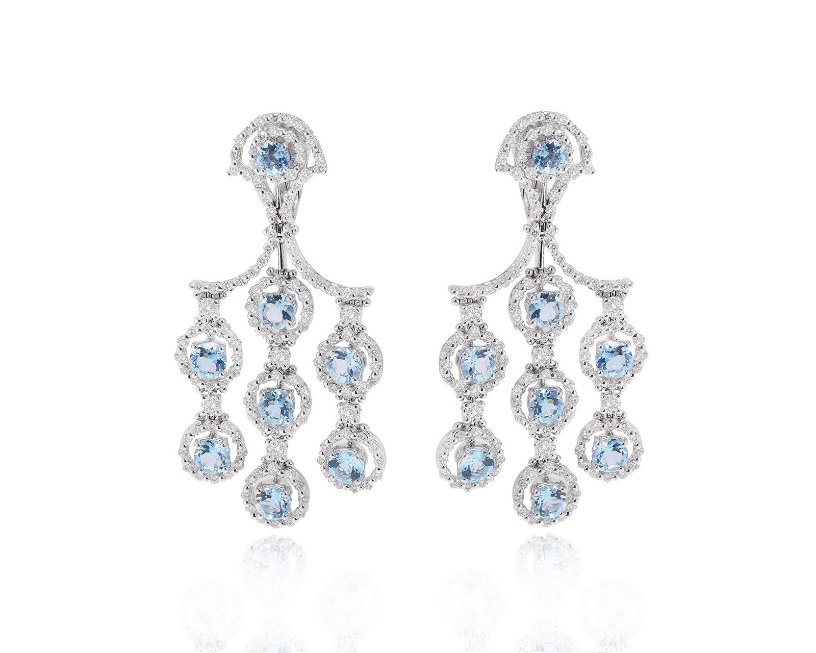 Оригинальные золотые серьги с аквамаринами 4.20ct Damiani Juliette 160223/4