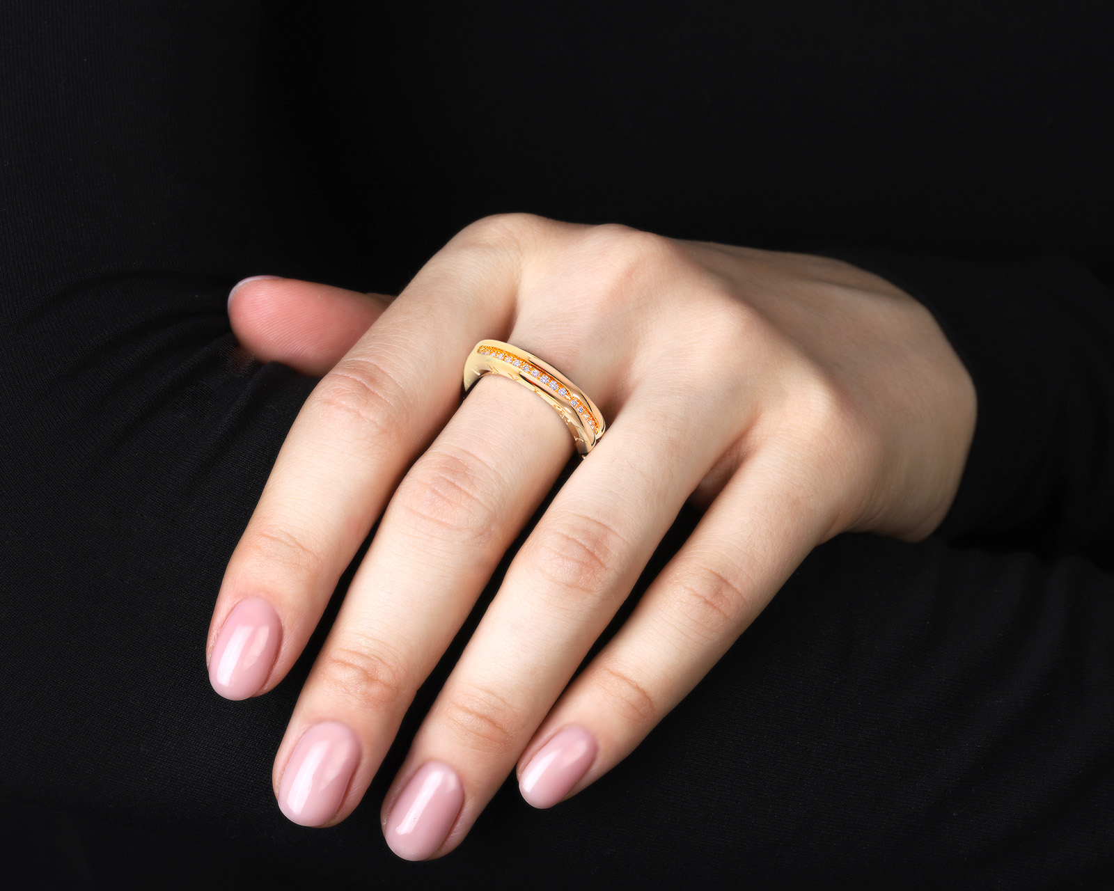 Оригинальное золотое кольцо с бриллиантами 0.52ct Bvlgari B.Zero1