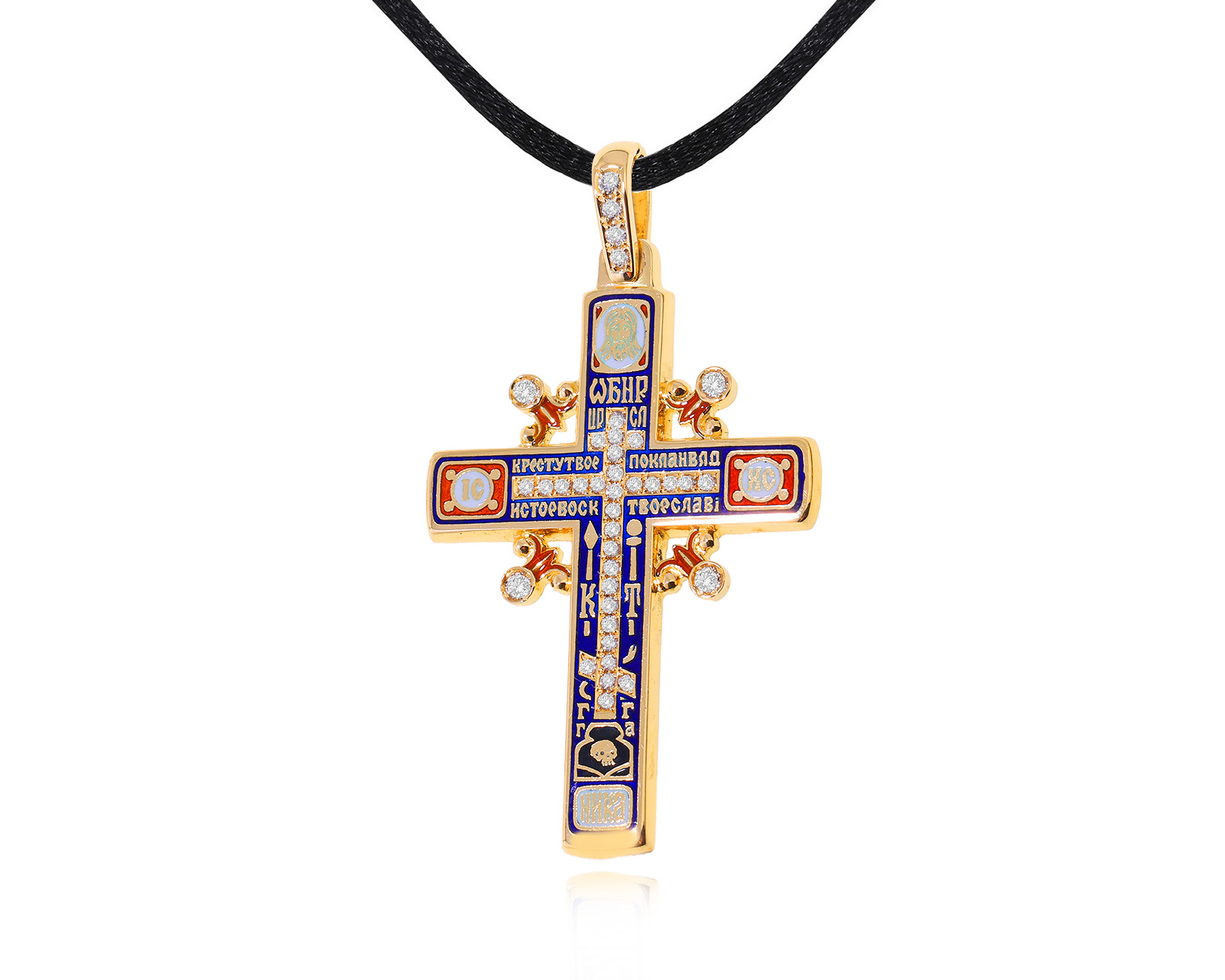 Золотой кулон с эмалью и бриллиантами 0.22ct 020424/30