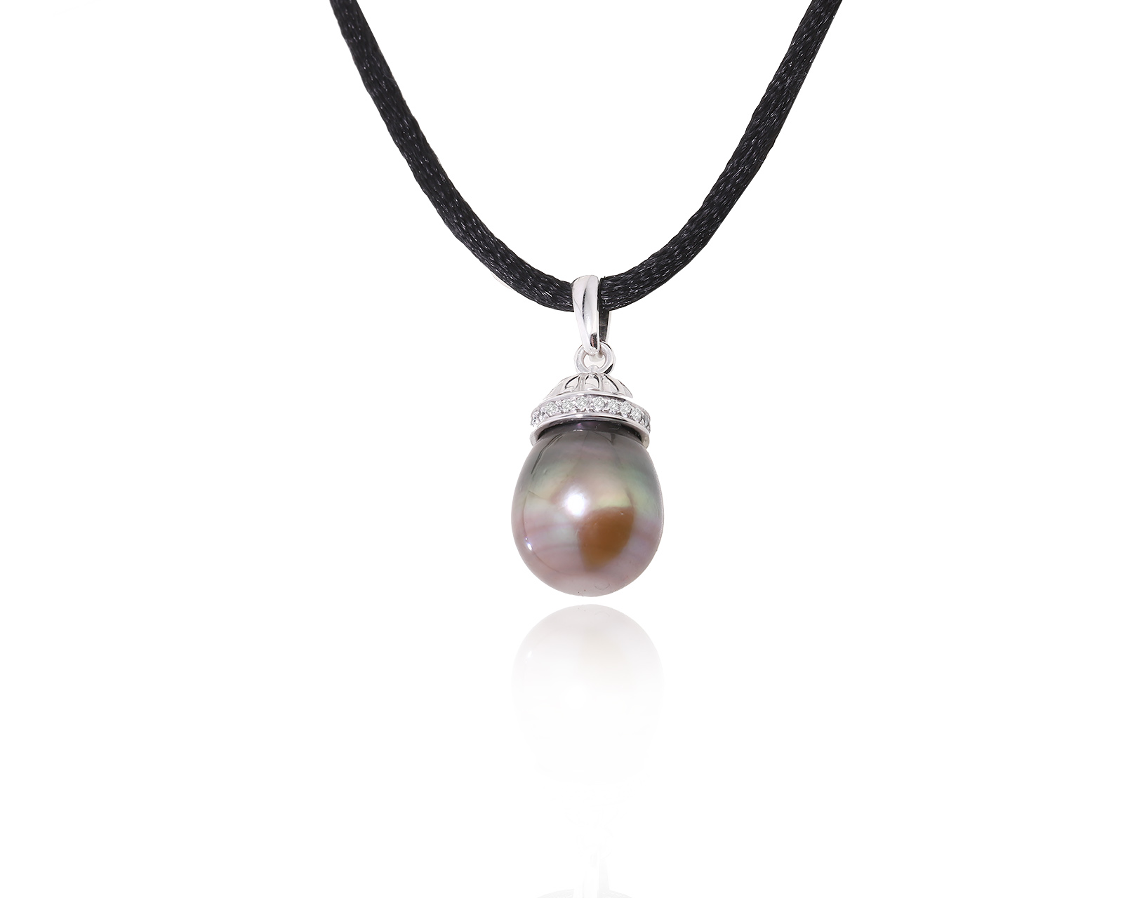 Изящный золотой кулон с жемчугом 12.00 мм 140323/1