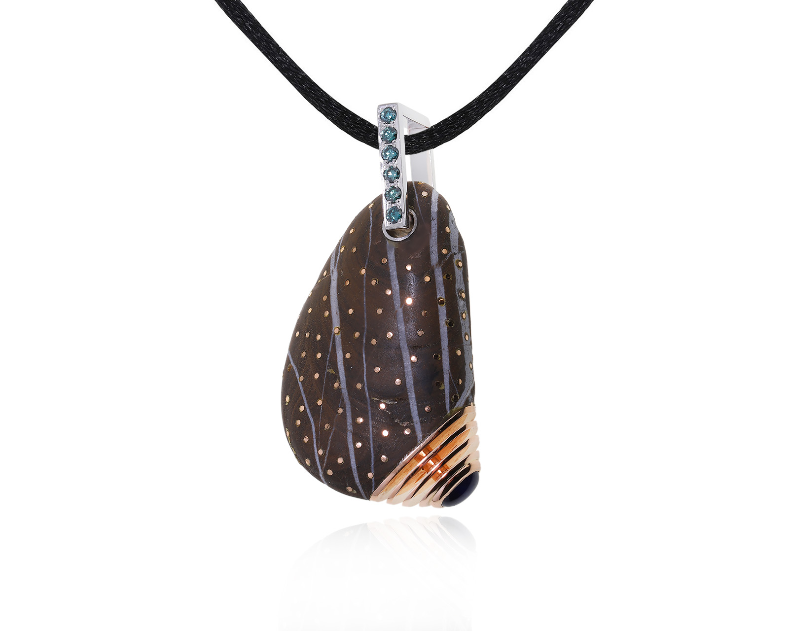 Оригинальный золотой кулон с сапфиром 0.46ct German Kabirsky 100524/14