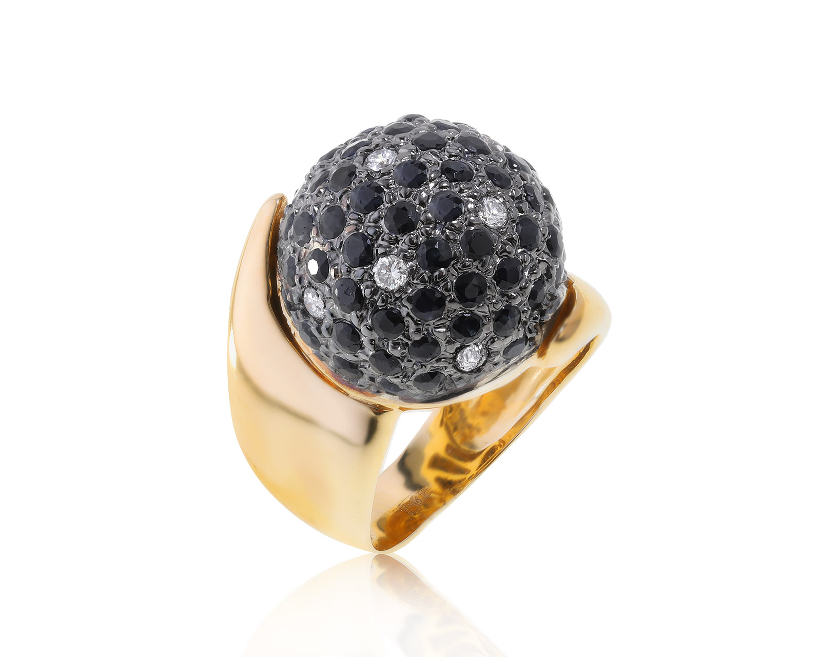 Притягательное золотое кольцо с сапфирами 3.25ct