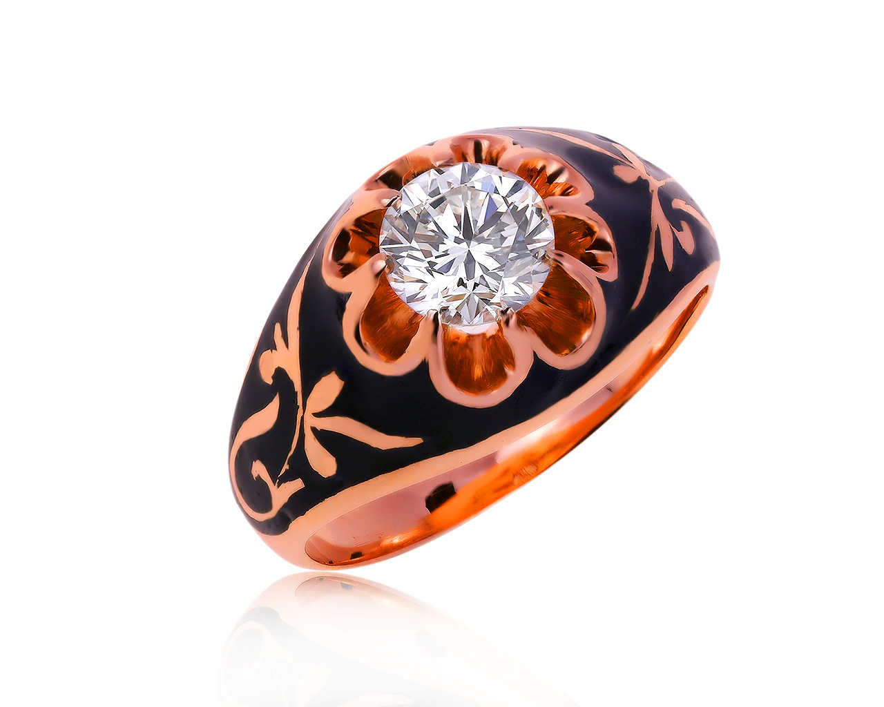 Превосходное золотое кольцо с бриллиантом 0.94ct 120520/1