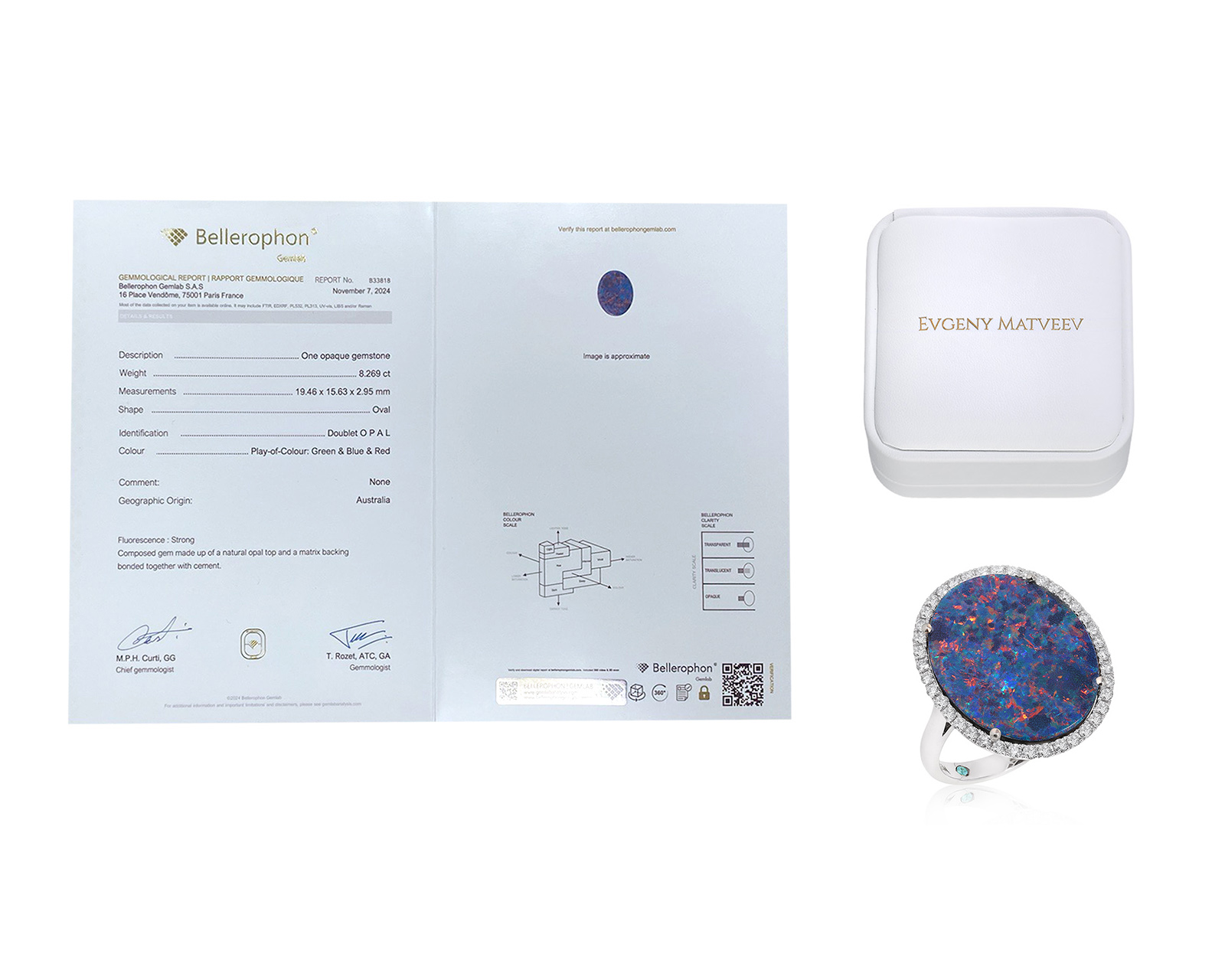 Золотое кольцо с опалом Австралия 8.27ct Evgeny Matveev