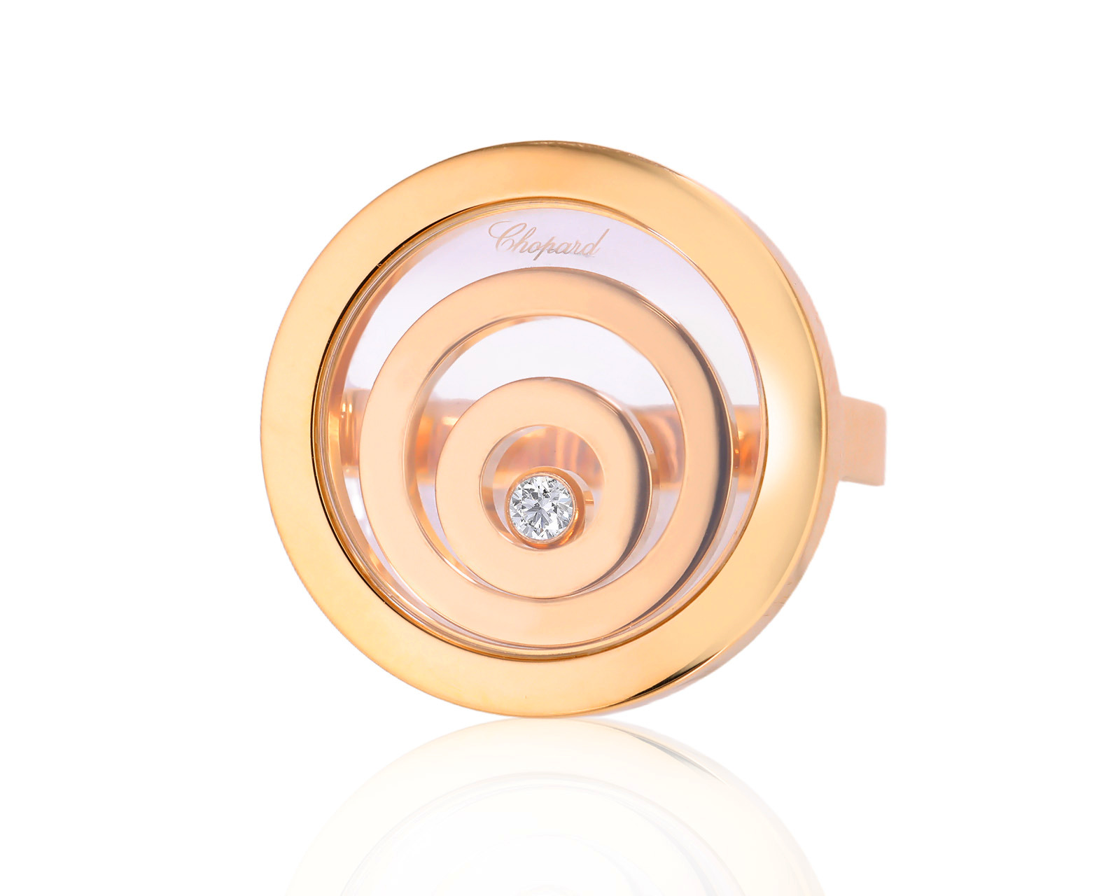 Оригинальное золотое кольцо Chopard Happy Spirit 220225/7