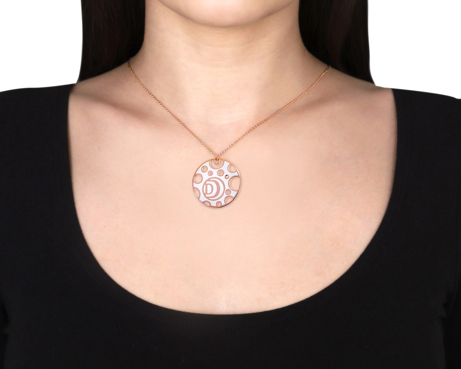 Оригинальное золотое колье с бриллиантом 0.01ct Damiani Damianissima