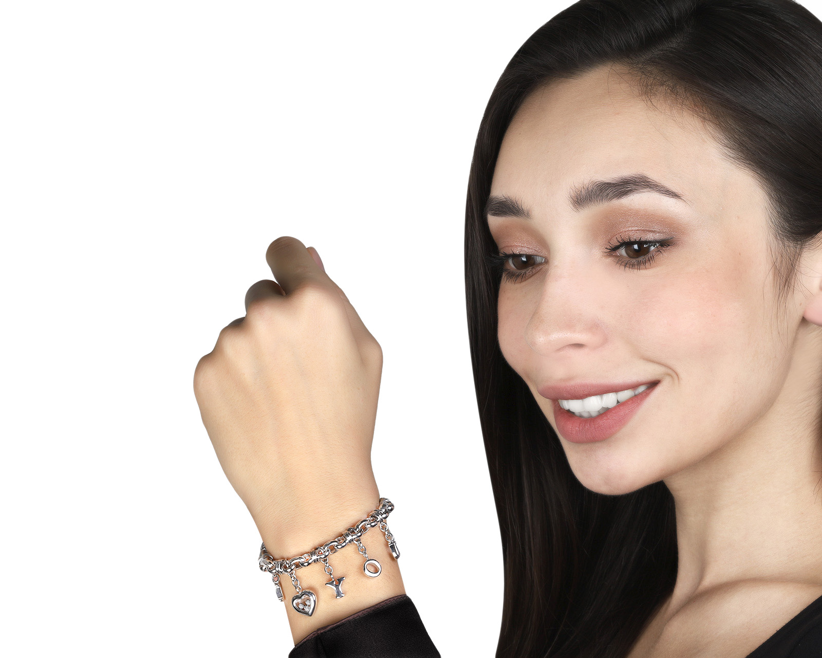 Оригинальный золотой браслет Chopard Happy Diamond I Love You Heart Charm