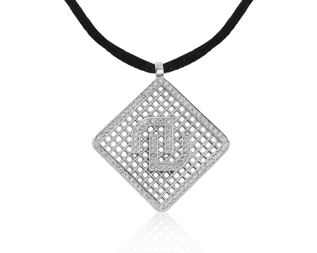 Стильный золотой кулон с бриллиантами 1.01ct