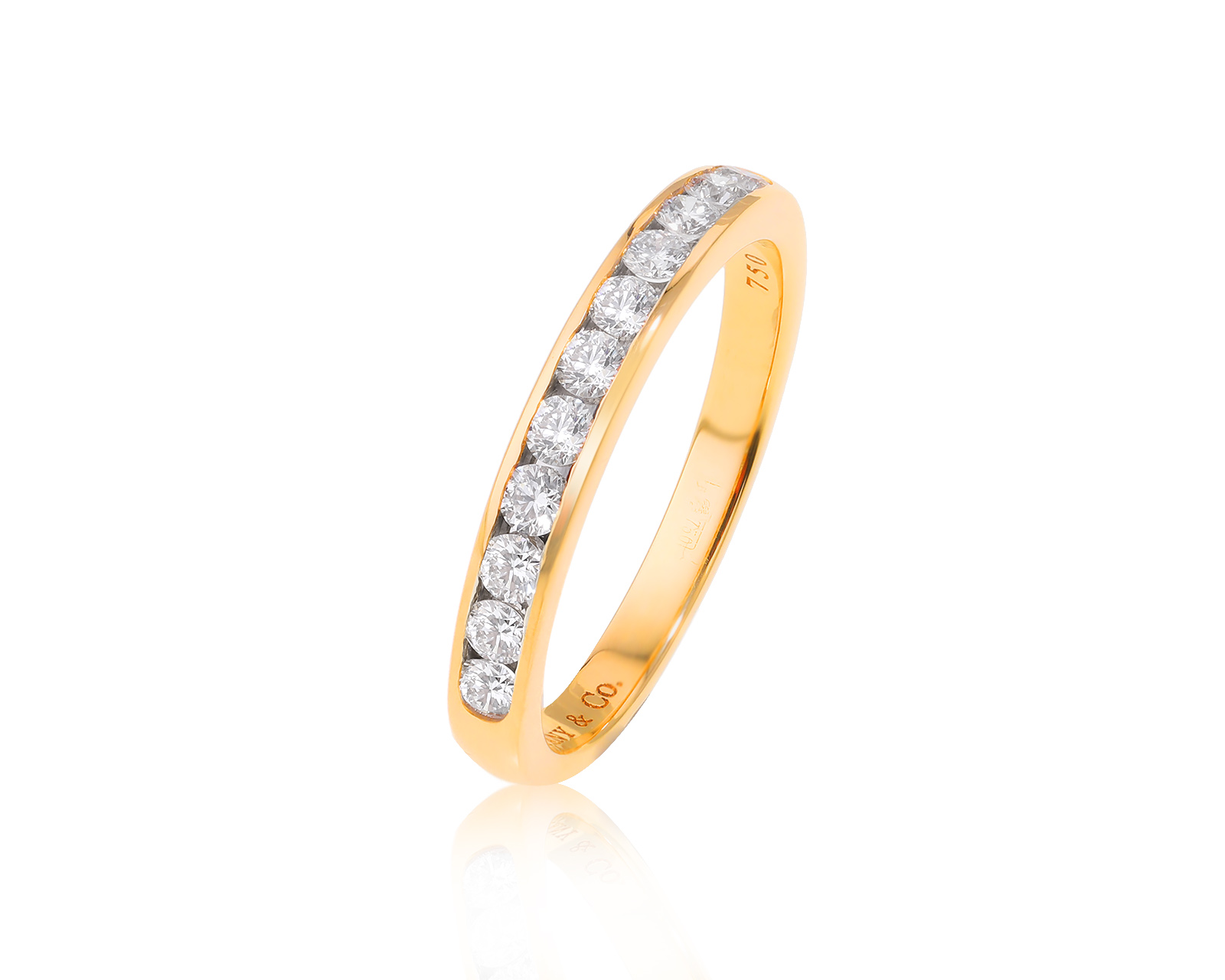Оригинальное золотое кольцо c бриллиантами 0.33ct Tiffany&Co Setting Wedding Band 040624/5